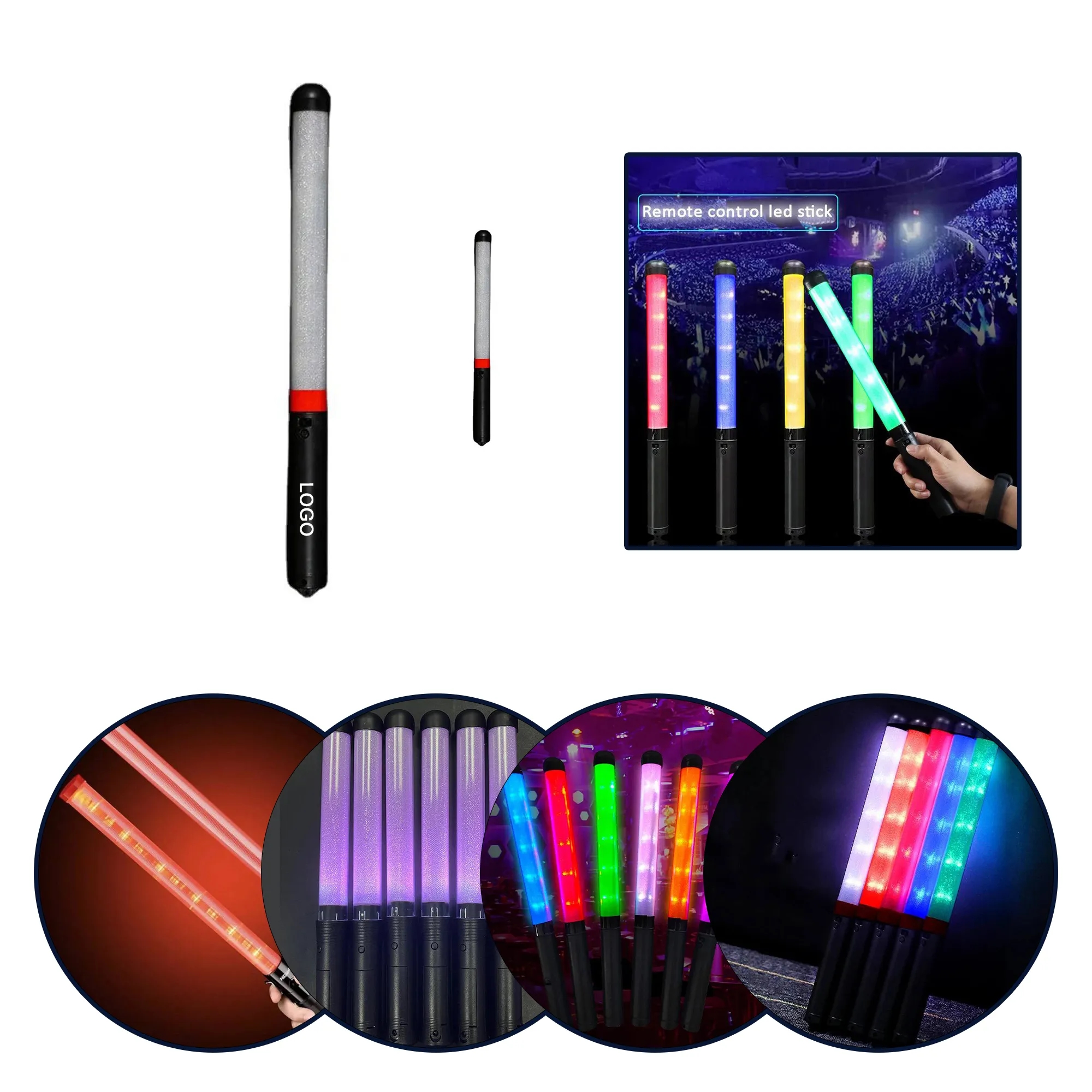 LED Light Up Cheer Sticks 14.3" L x 1.1" Diameter 6