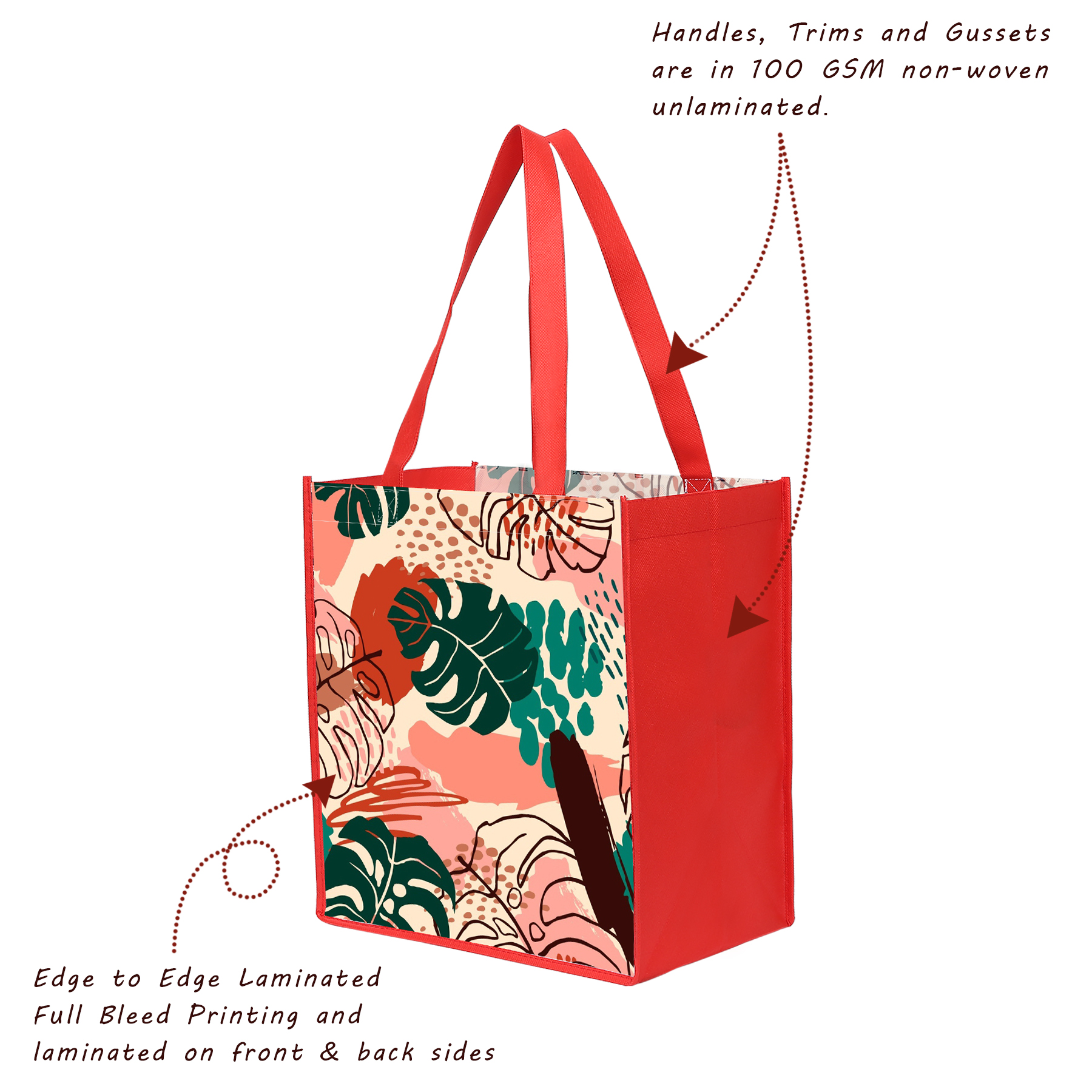 Laminated Non-Woven Tote Bag(12" X 13" X 8") 1