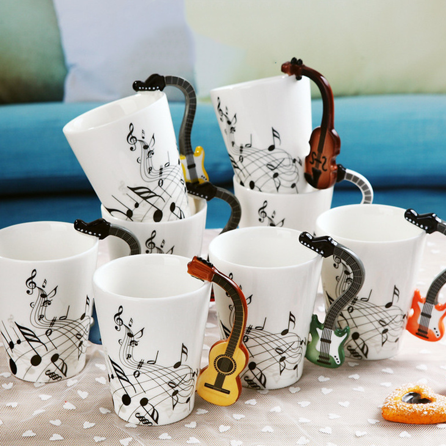 12.9 Oz Music Note Tea Guitar Mug 2