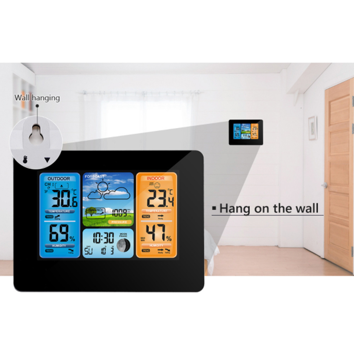 Wireless Colorful Display Weather Station with Outdoor Sense 6