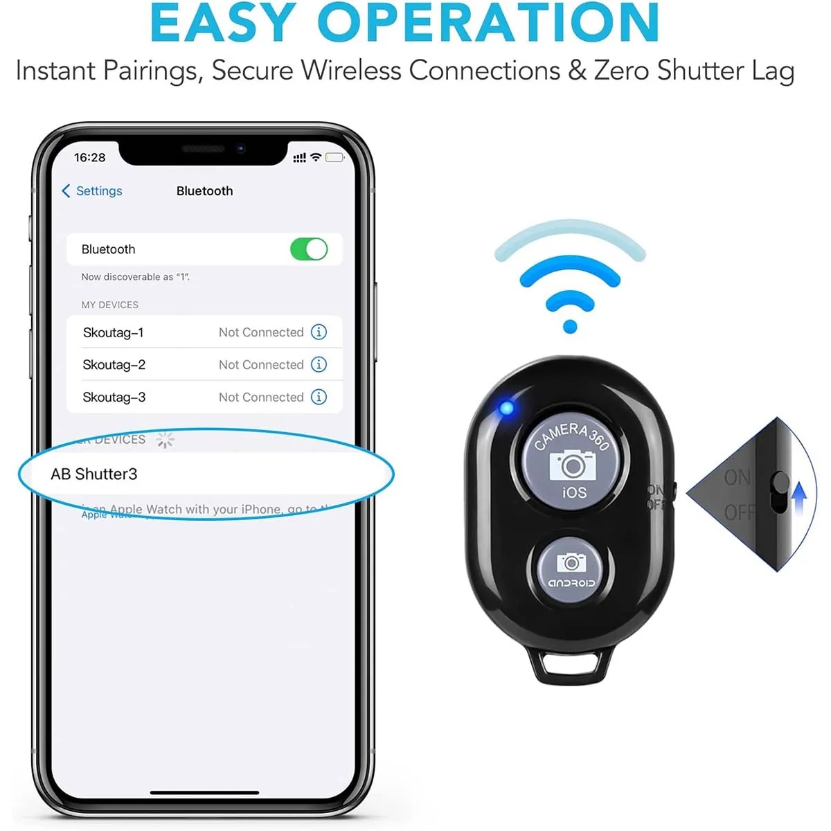 Portable Bluetooth Camera Self-Timer Remote Controller 5