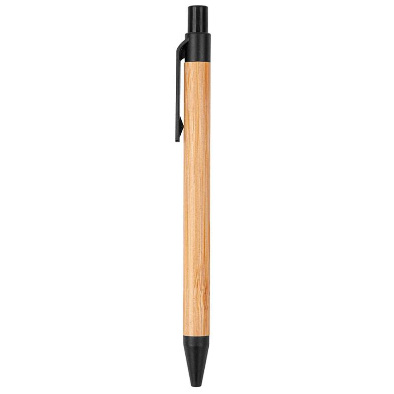 The Albury Bamboo Wheat Straw Click-Action Ballpoint Pen - Black 2