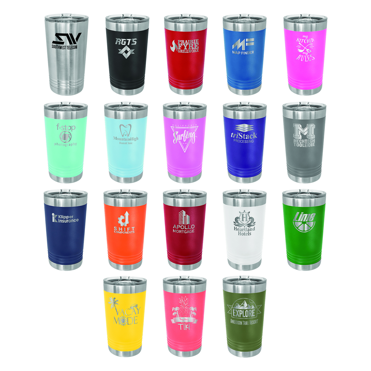 Polar Camel 16oz Stainless Steel Pint w/ Sliding Lid