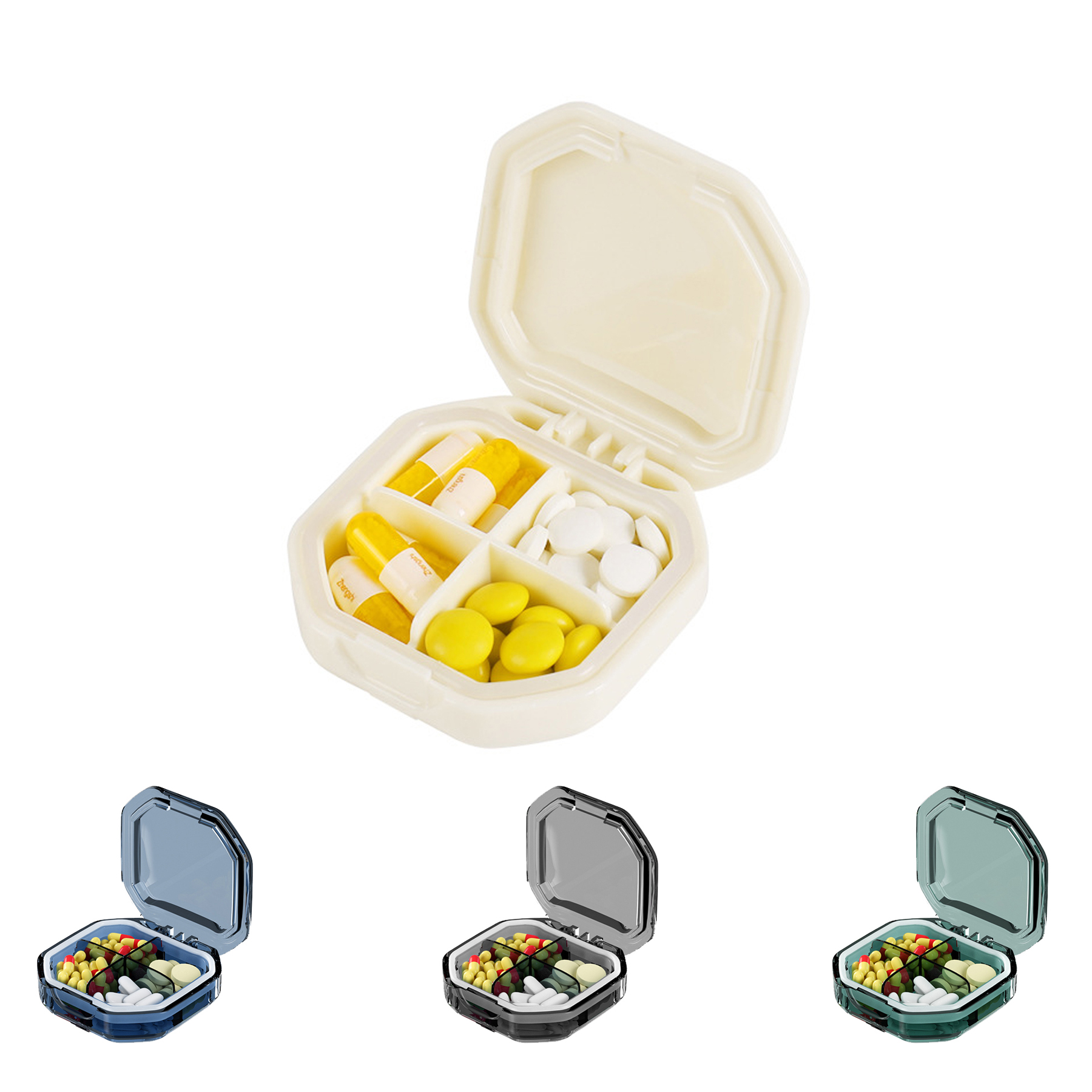 Portable Pill Organizer Medicine Vitamin Case 3