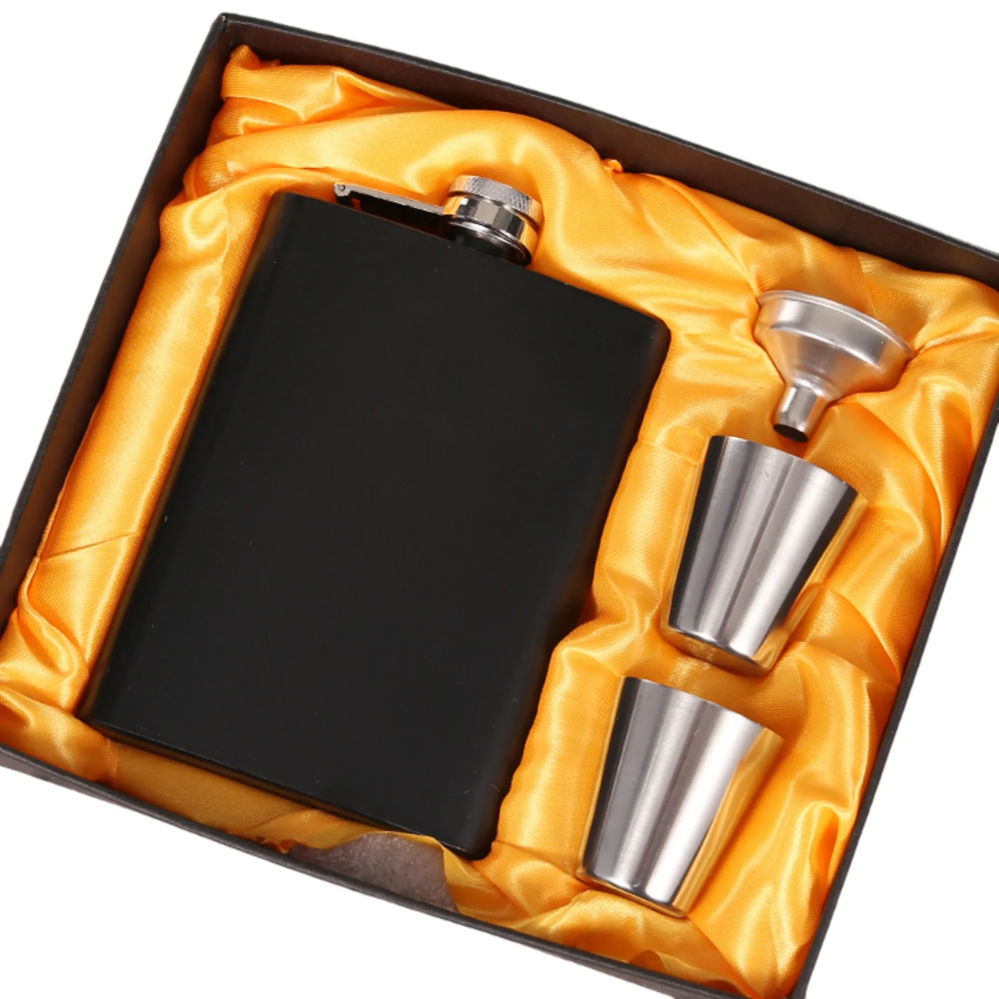 7oz Portable Stainless Steel Drinkware Set Gift Box, custom water bottle with logo imprint 7
