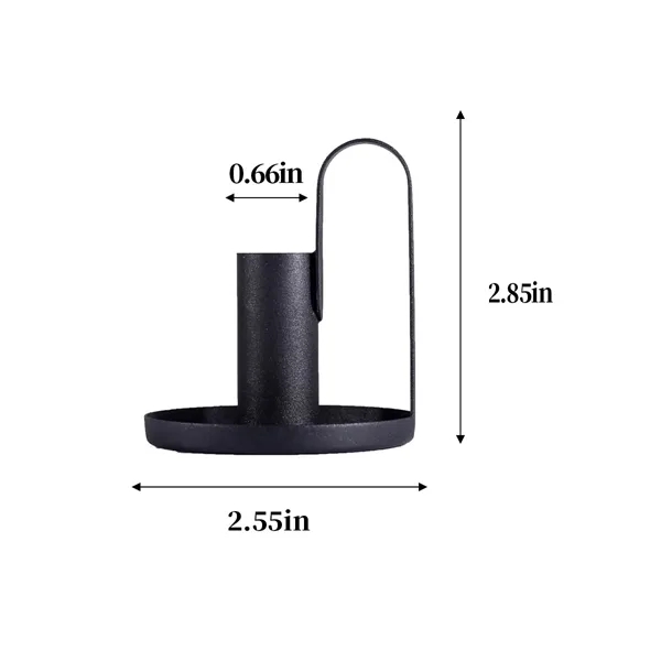 Black Wrought Iron Candle Base With Handle 3