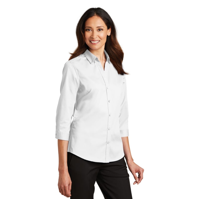 Port Authority Ladies 3/4-Sleeve SuperPro Twill Shirt. 11