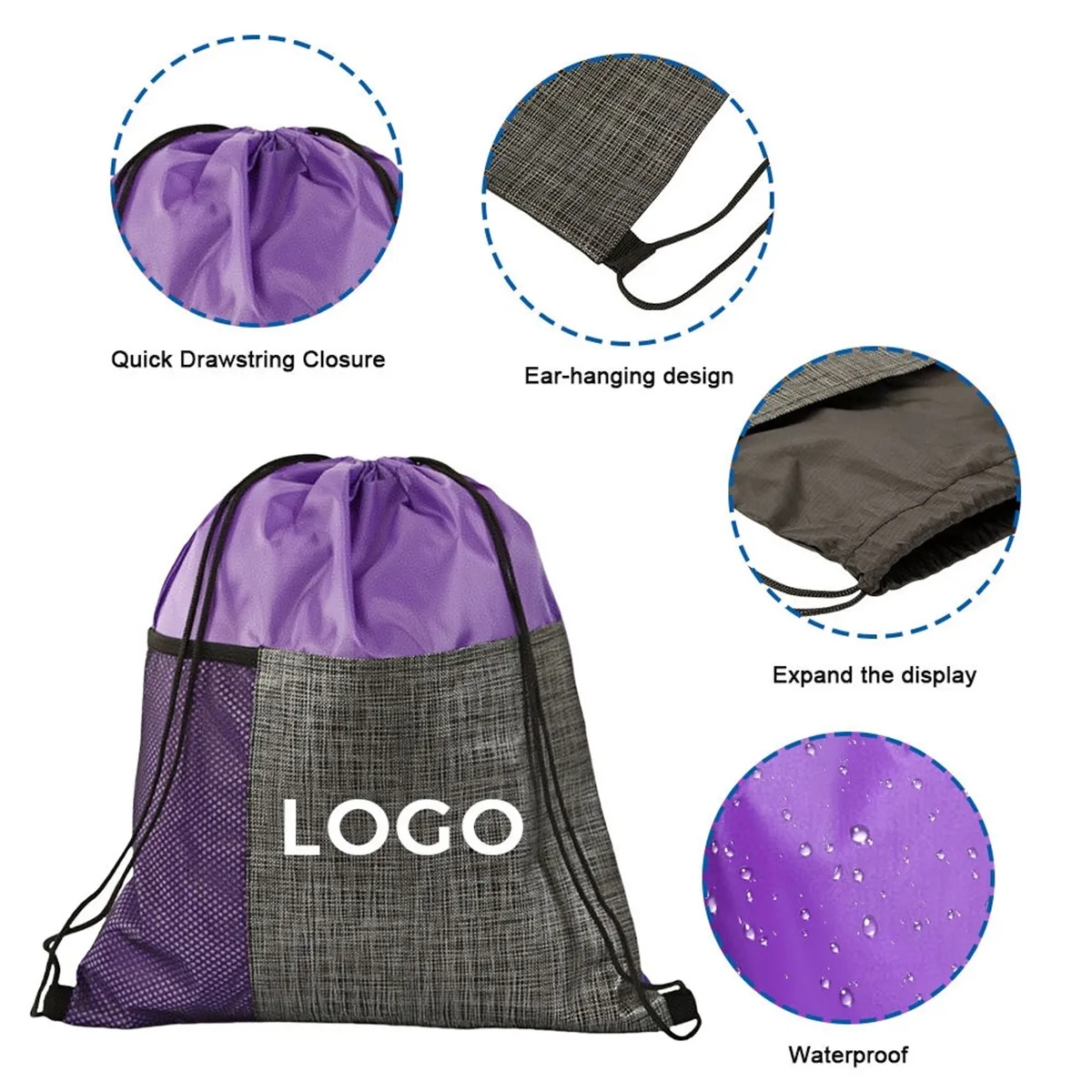Etched Pocket Drawstring Sportpack 3