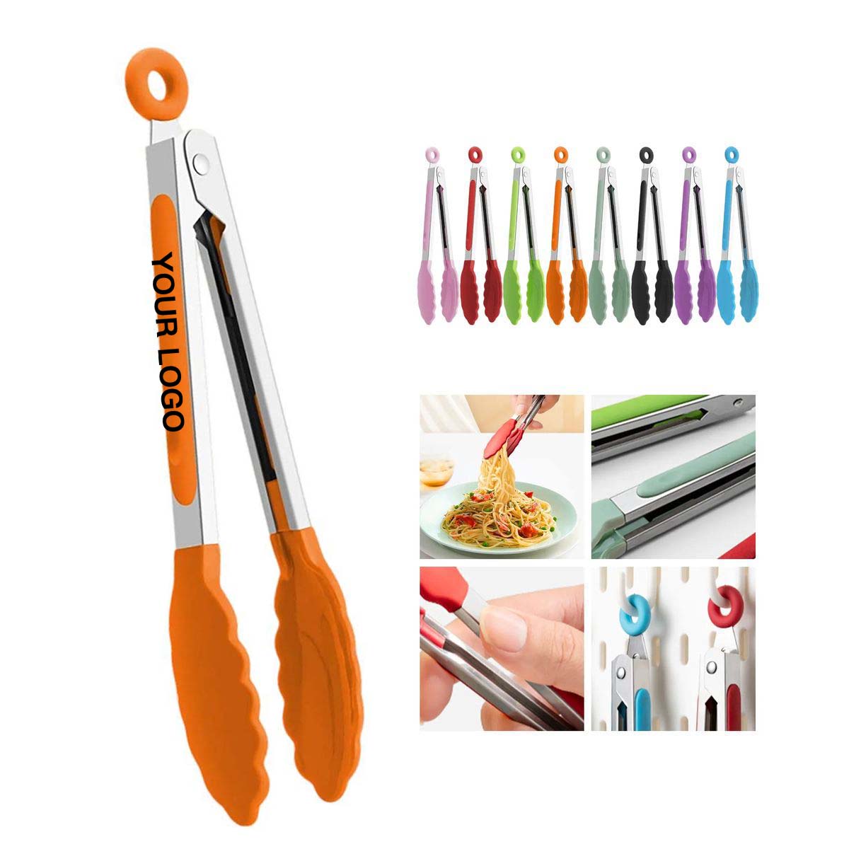 Stainless Steel Kitchen Tongs with Silicone Handle 2