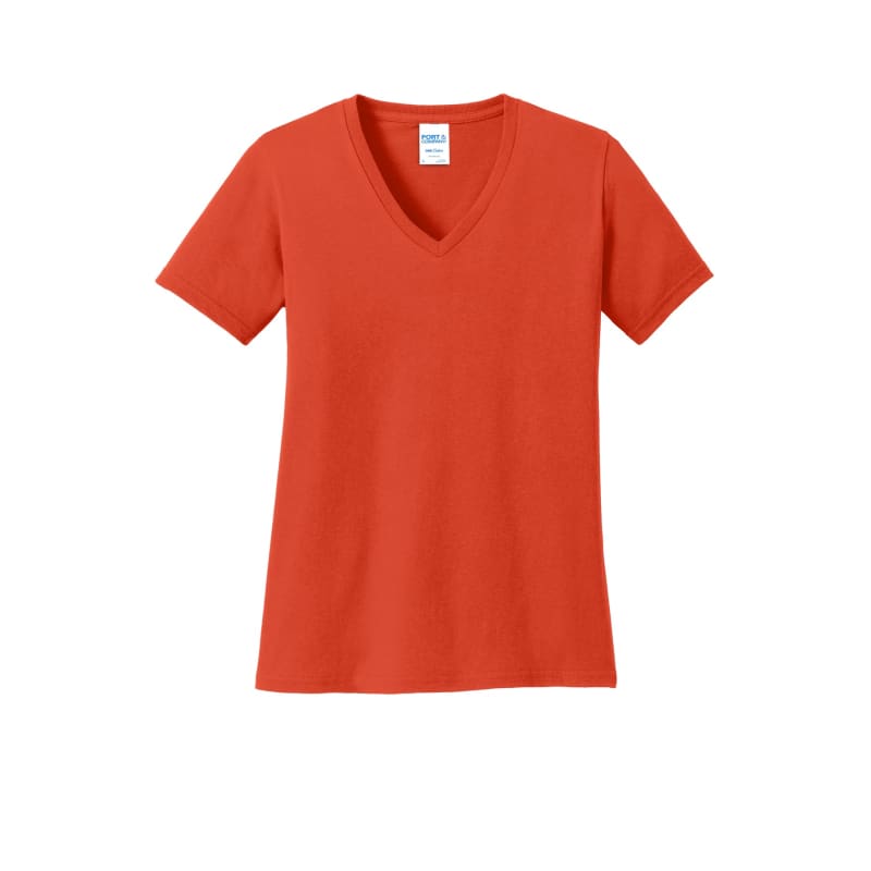 Port & Company Women's Core Cotton V-Neck Tee. 26