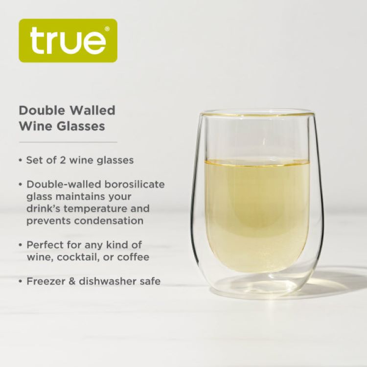 True® Double Walled Wine Glass, set of 2 5