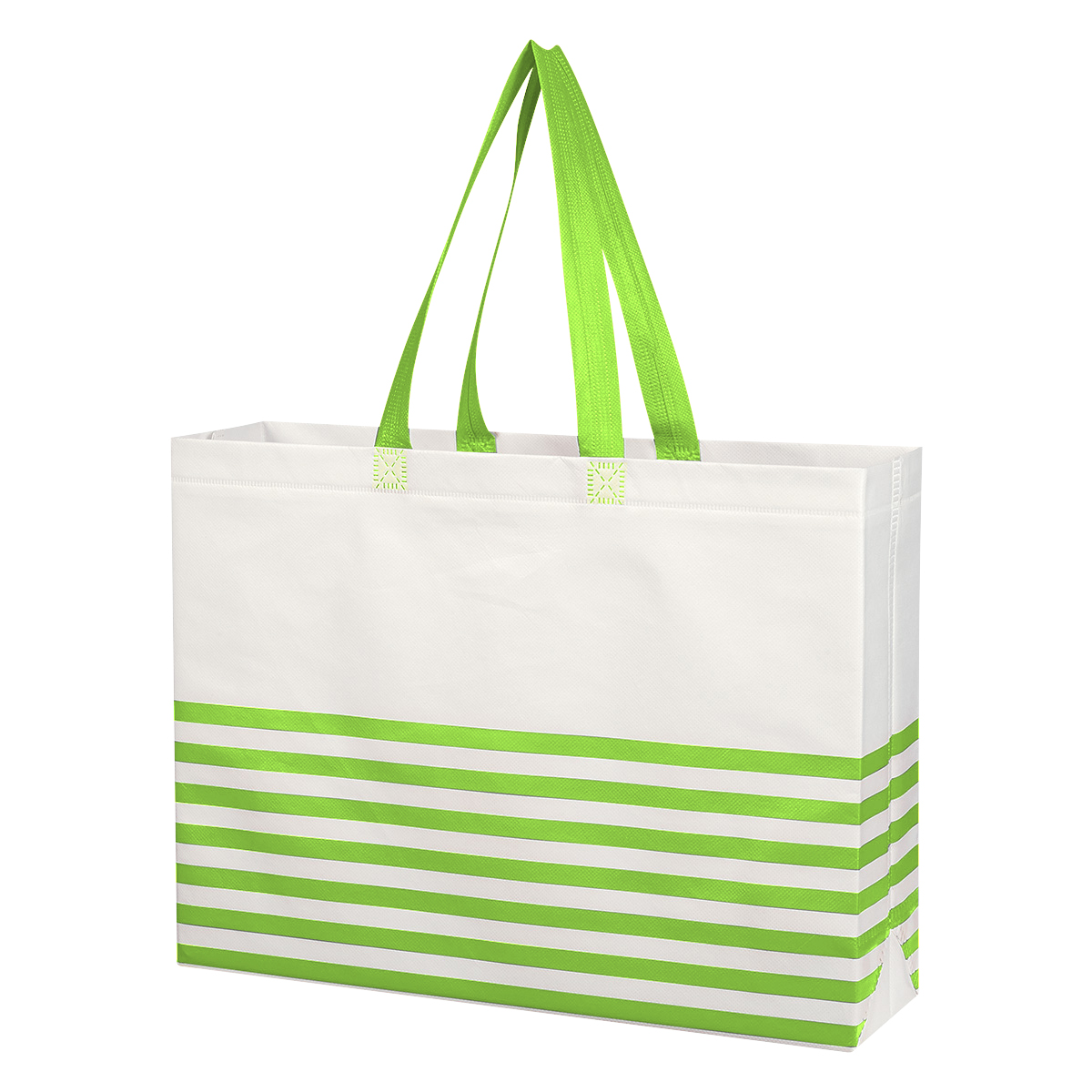 Non-Woven Horizontal Stripe Tote Bag 14