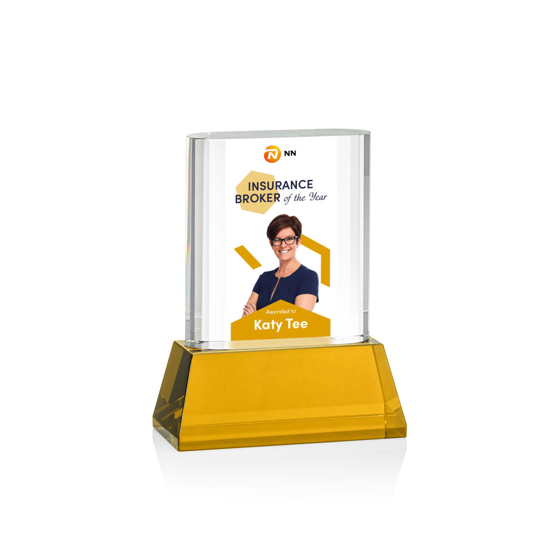 Merit VividPrint™ Award on Base - Amber 2