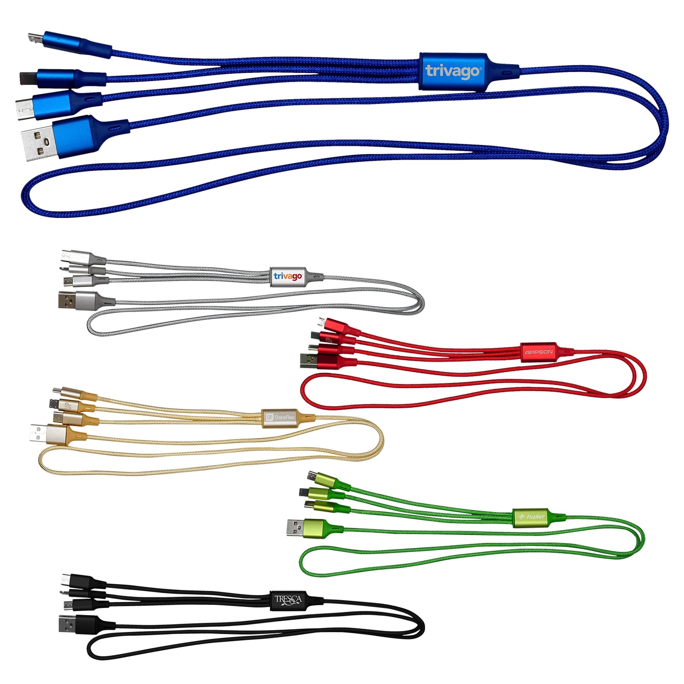 3' METALLIC 3-IN-1 CABLE WITH TYPE C US