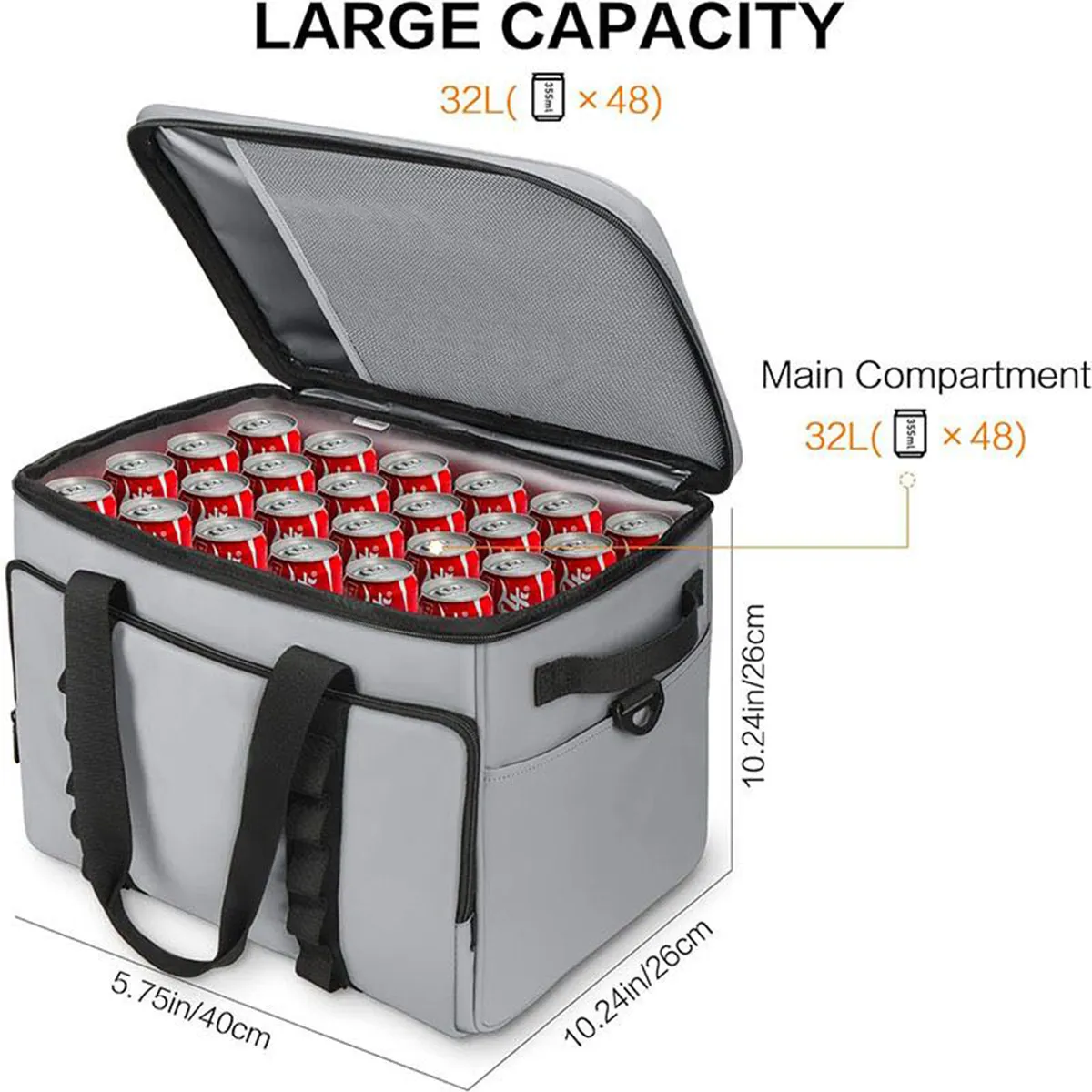 32L Leakproof Insulated Refrigerated Cooler Tote Bag 3