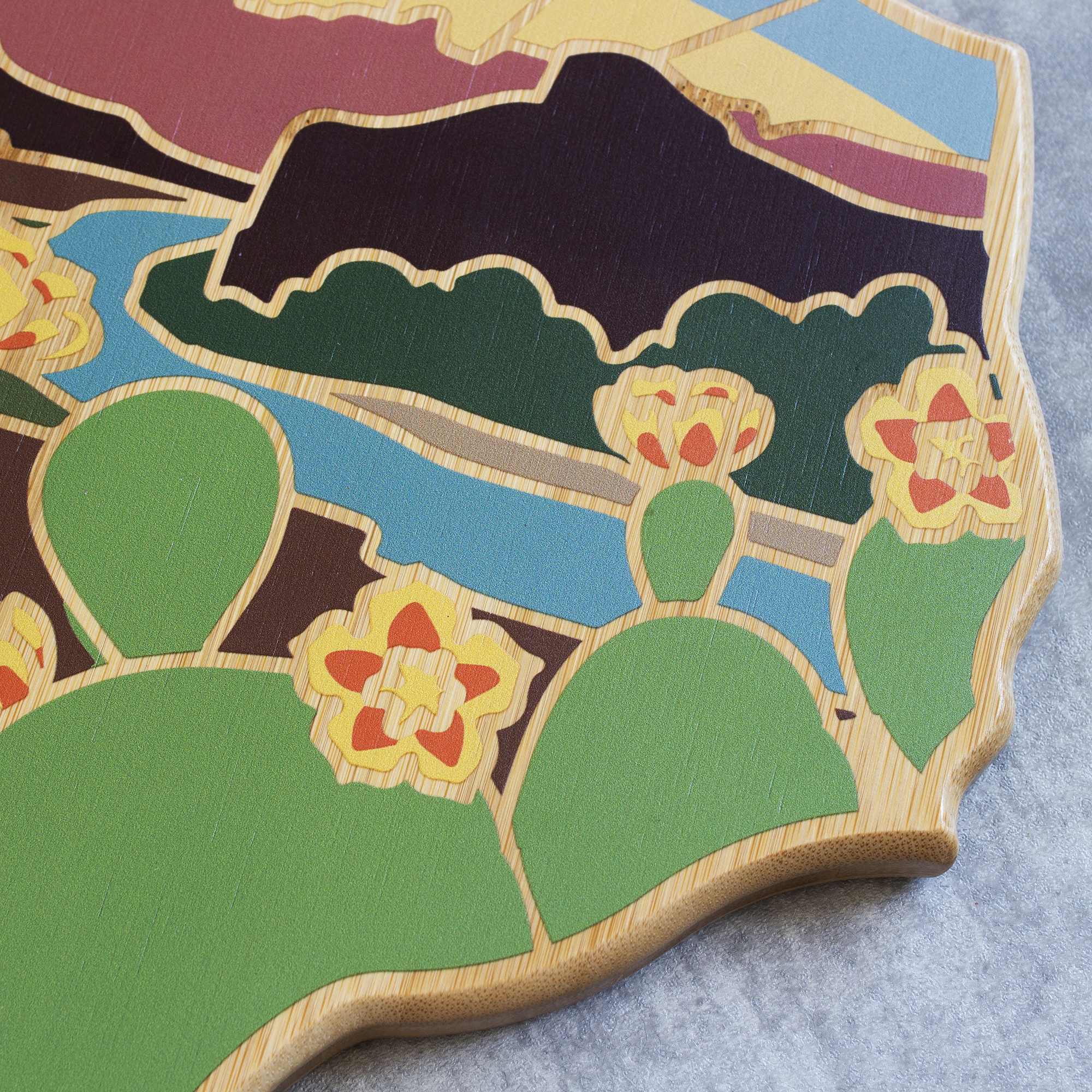 Texas State Shaped Cutting and Serving Board with Artwork by Summer Stokes 9