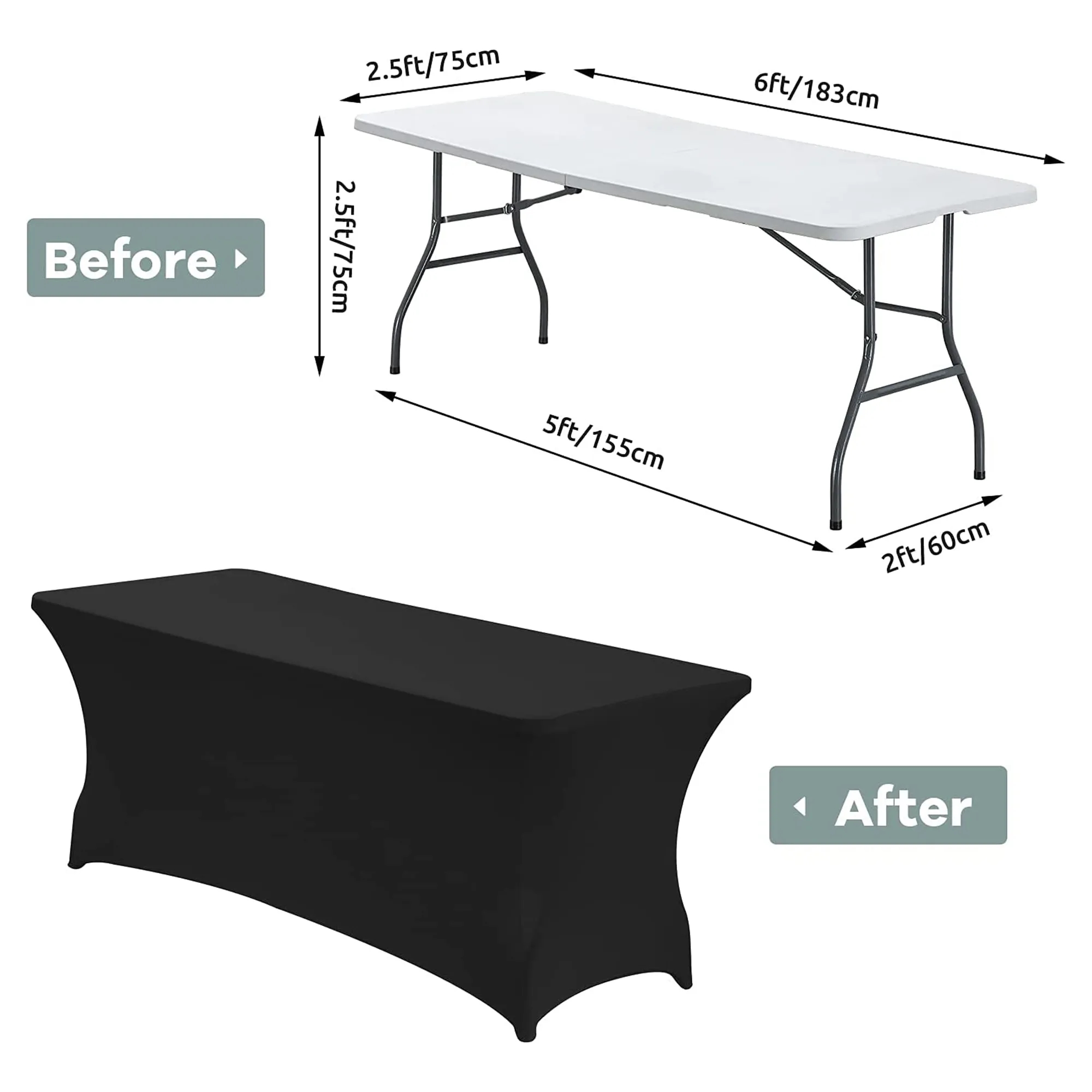 MOQ 1pcs 6ft Sublimation Stretch Tablecloth 2