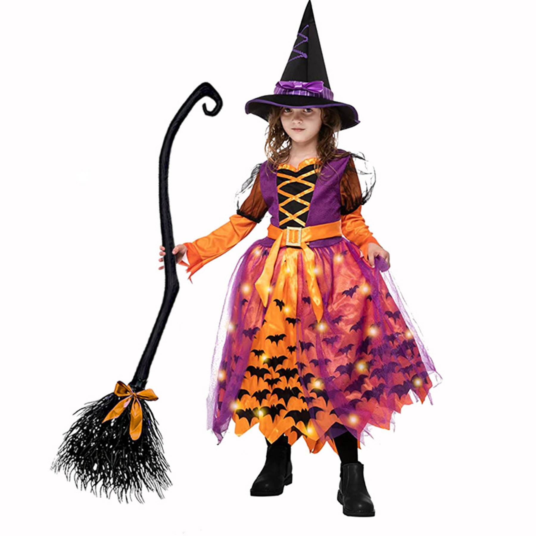 Plastic Halloween witch broom decoration 4