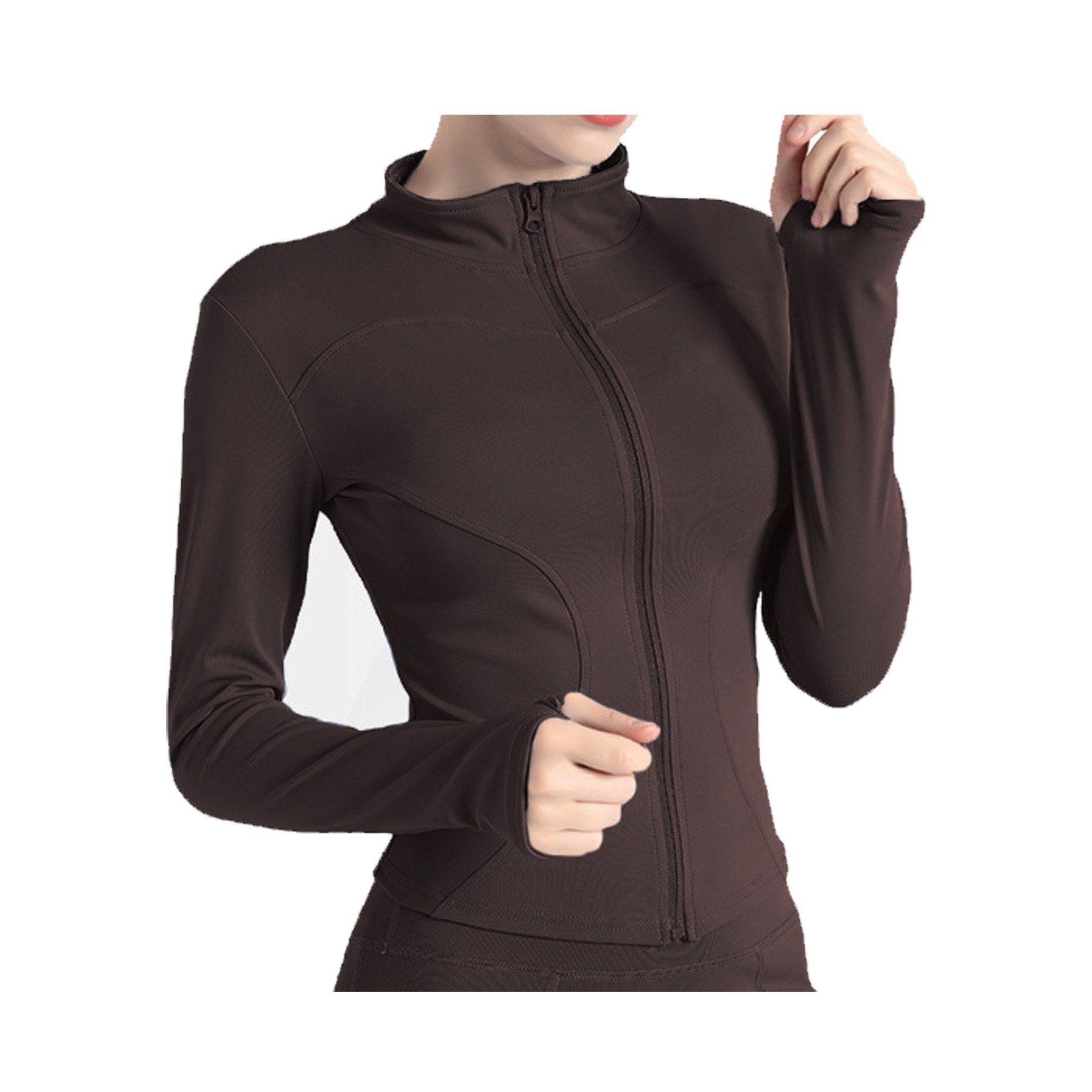 Women Lightweight Full Zip Slim Fit Yoga Sportwear 12