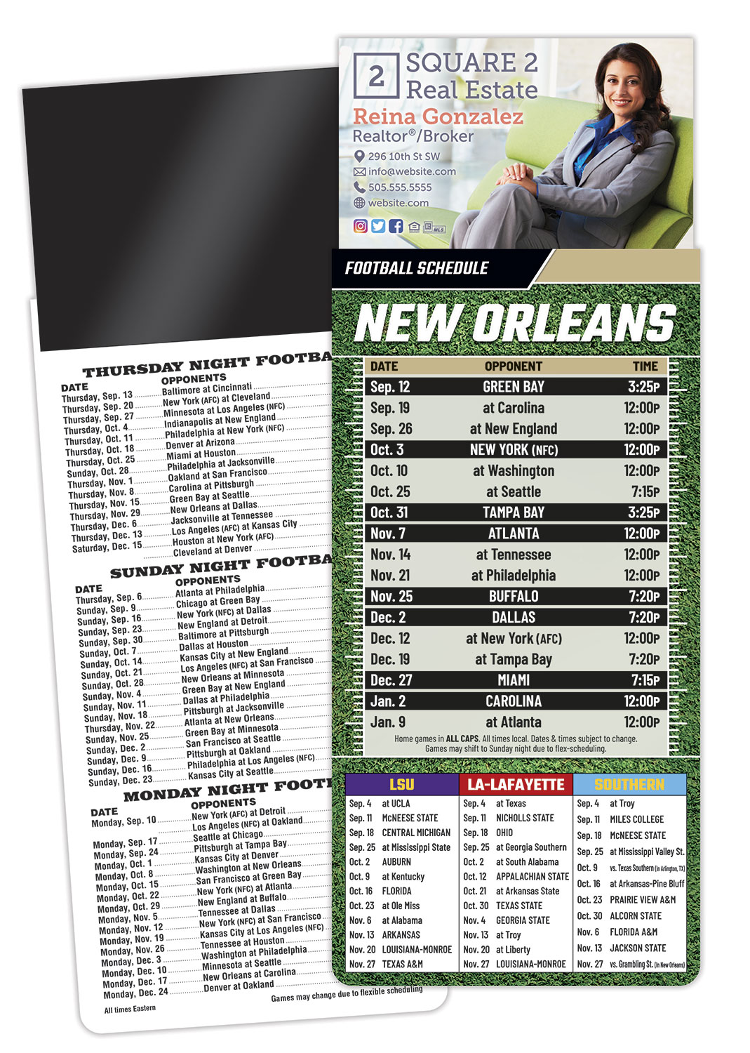 Magna-Card Business Card Magnet Football Schedules (3.5x9) 1