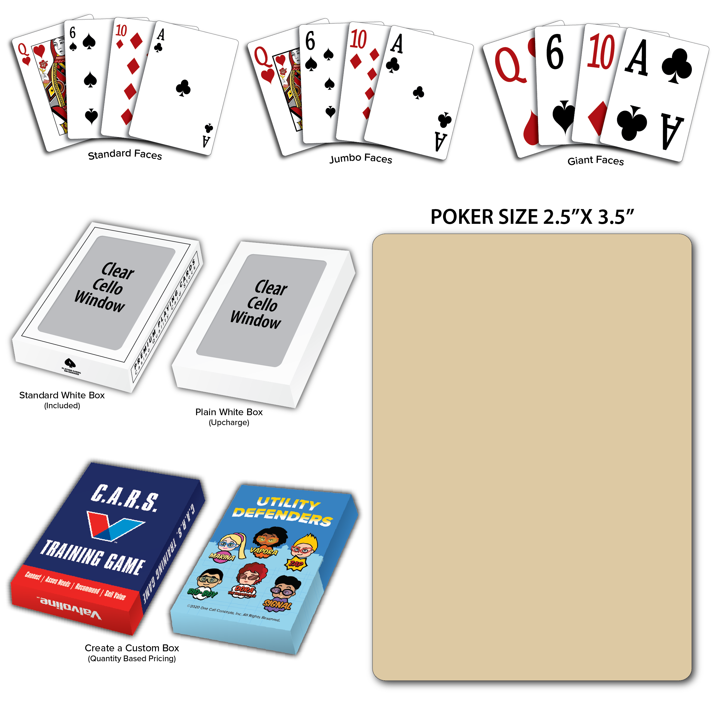 Solid Back Beige Poker Size Playing Cards 2