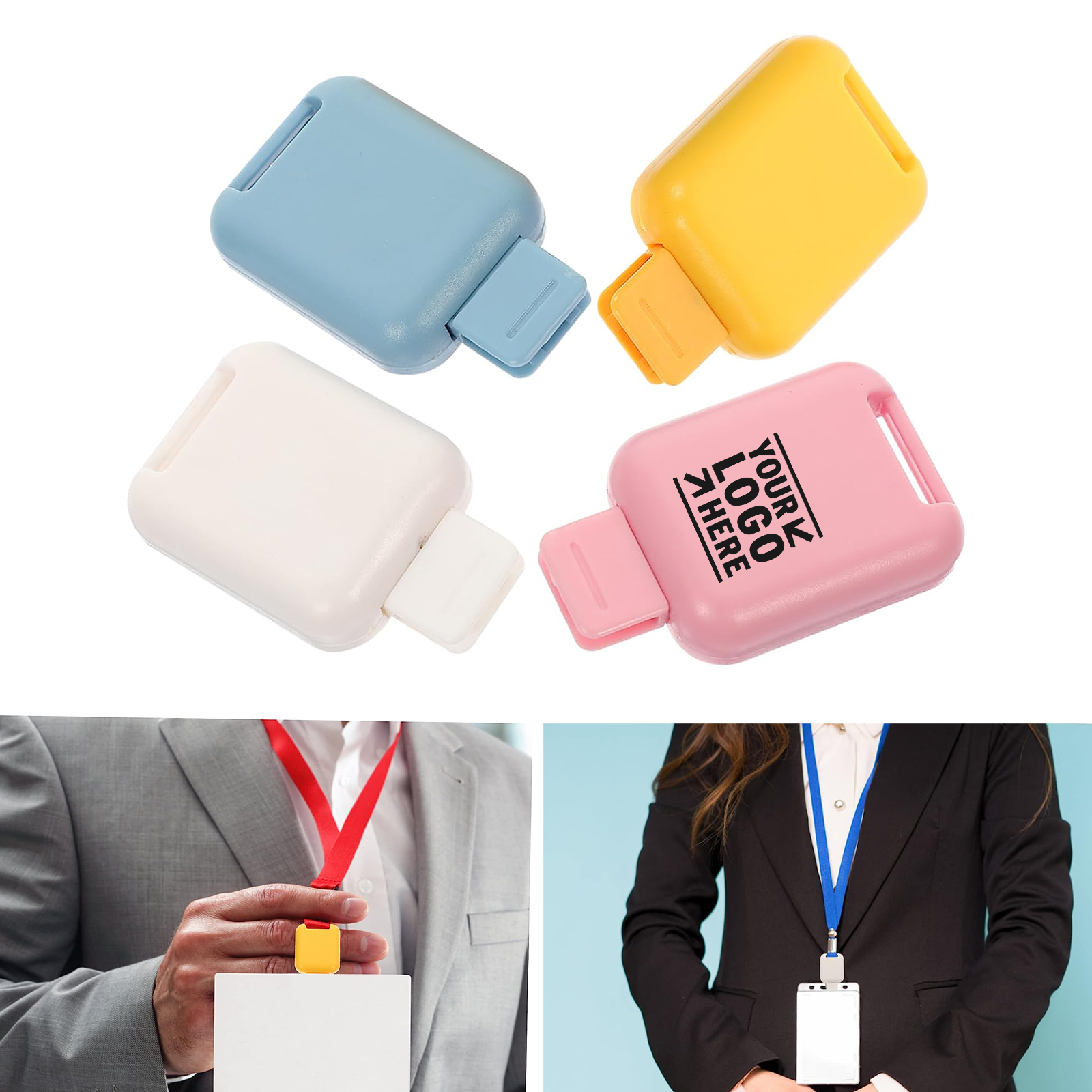 4pcs Stretch Buckle Card Holder Keychain