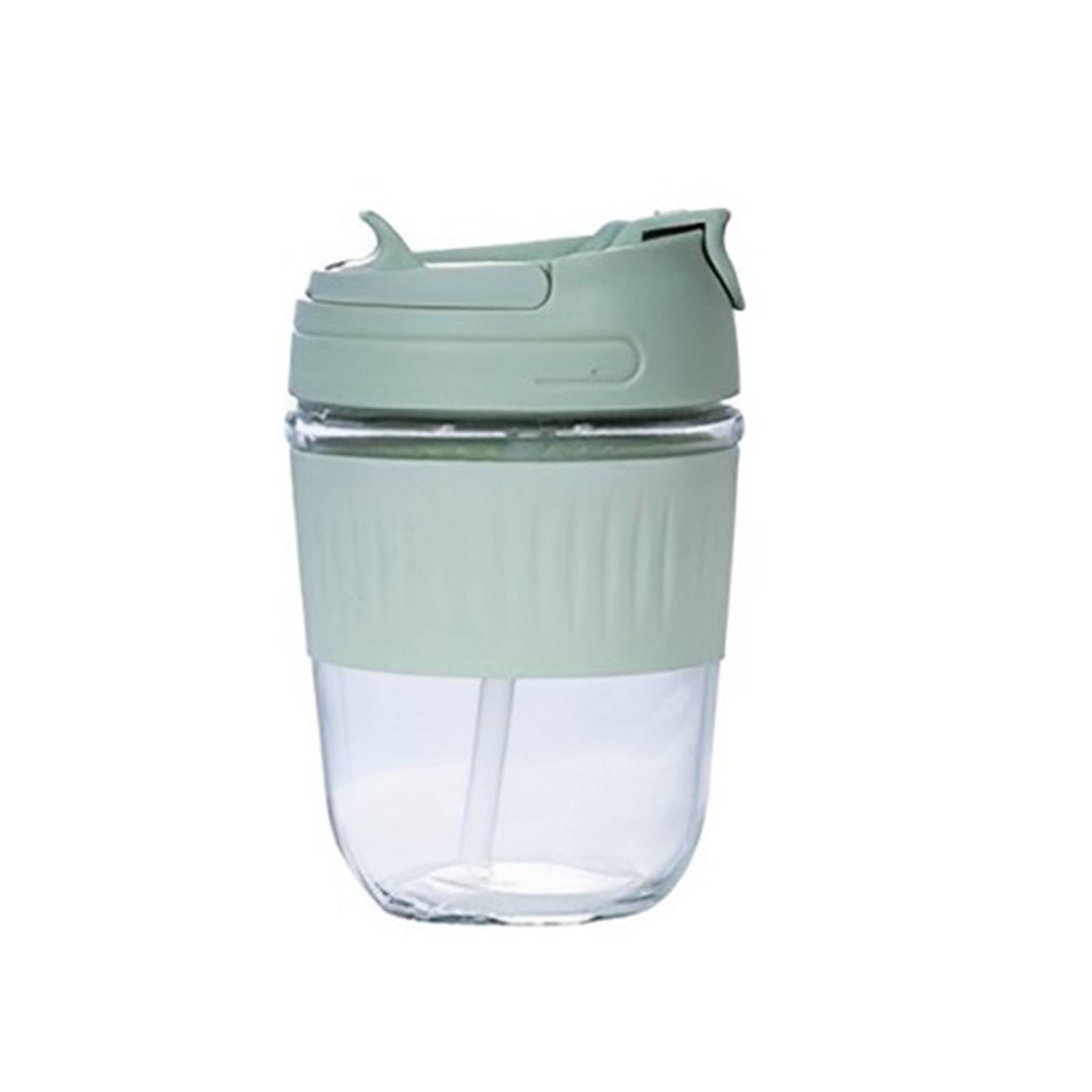 12 Oz Large Capacity Glass Water Bottle With Straw 1