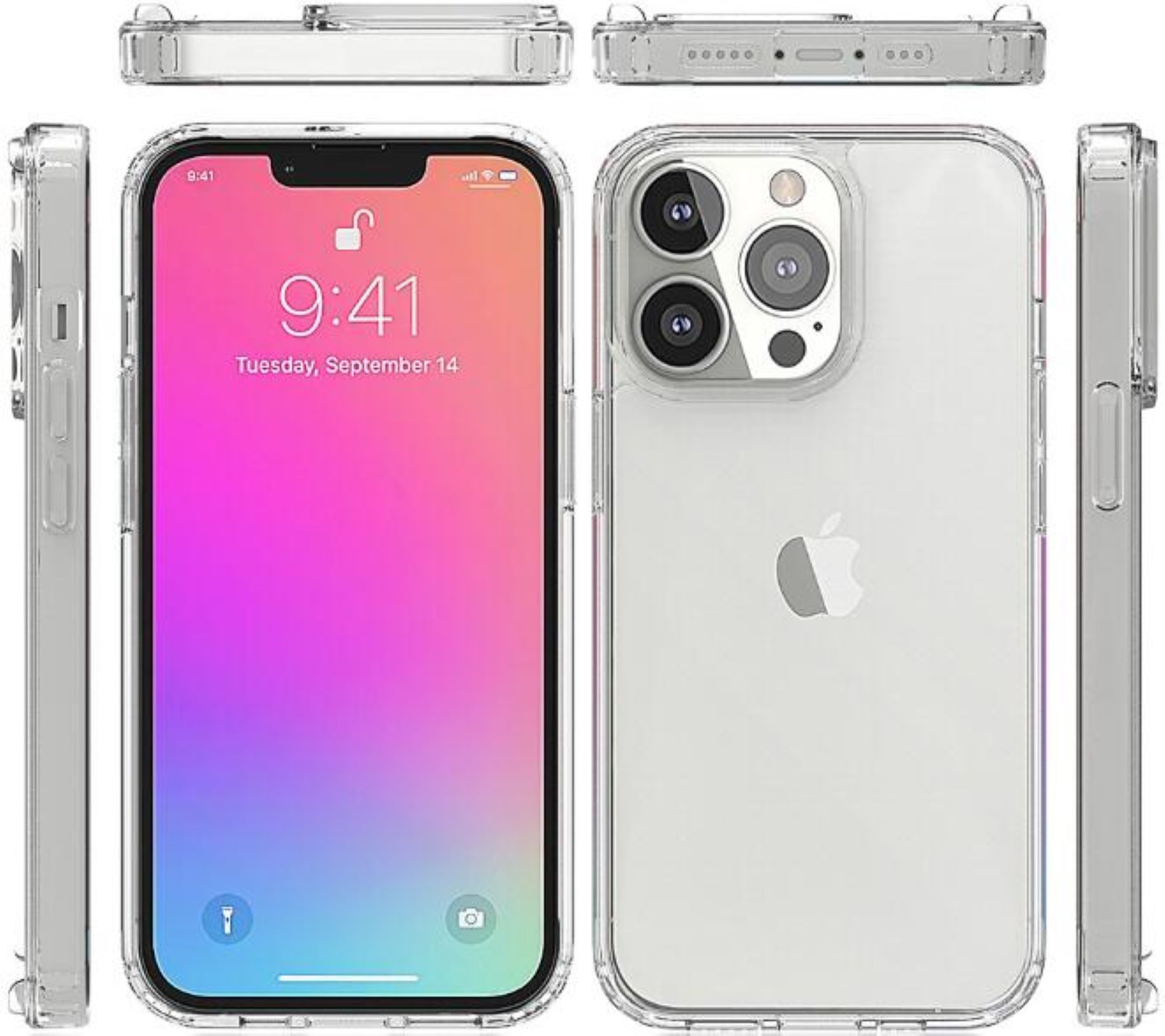 iPhone 13 Pro Clear Hard Shell Case with TPU Bumpers