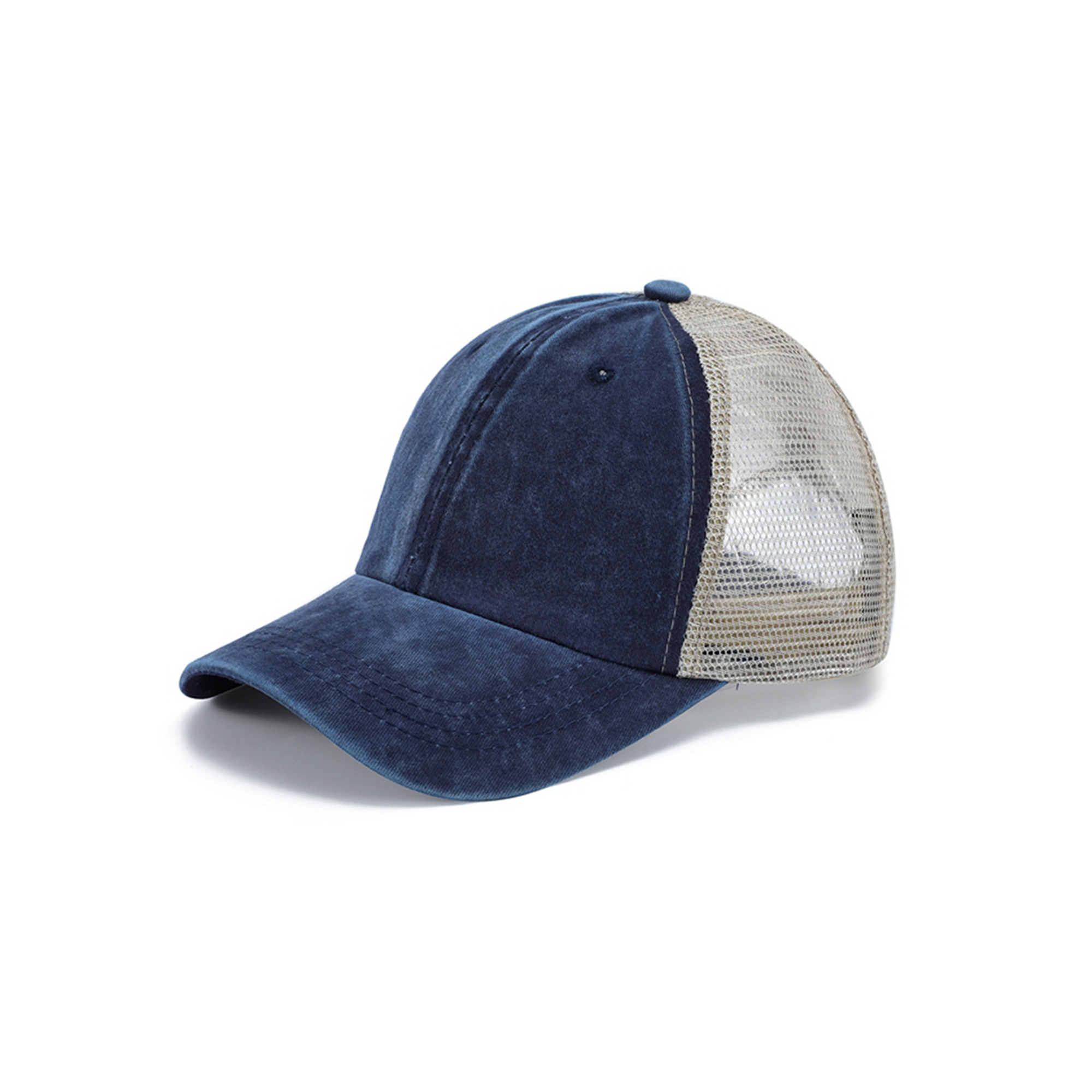Washed Cotton Low Profile Baseball Cap With Mesh Back 12