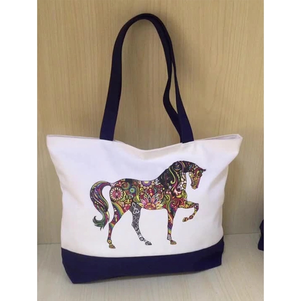 16 oz Canvas Tote Bag with Zipper 2