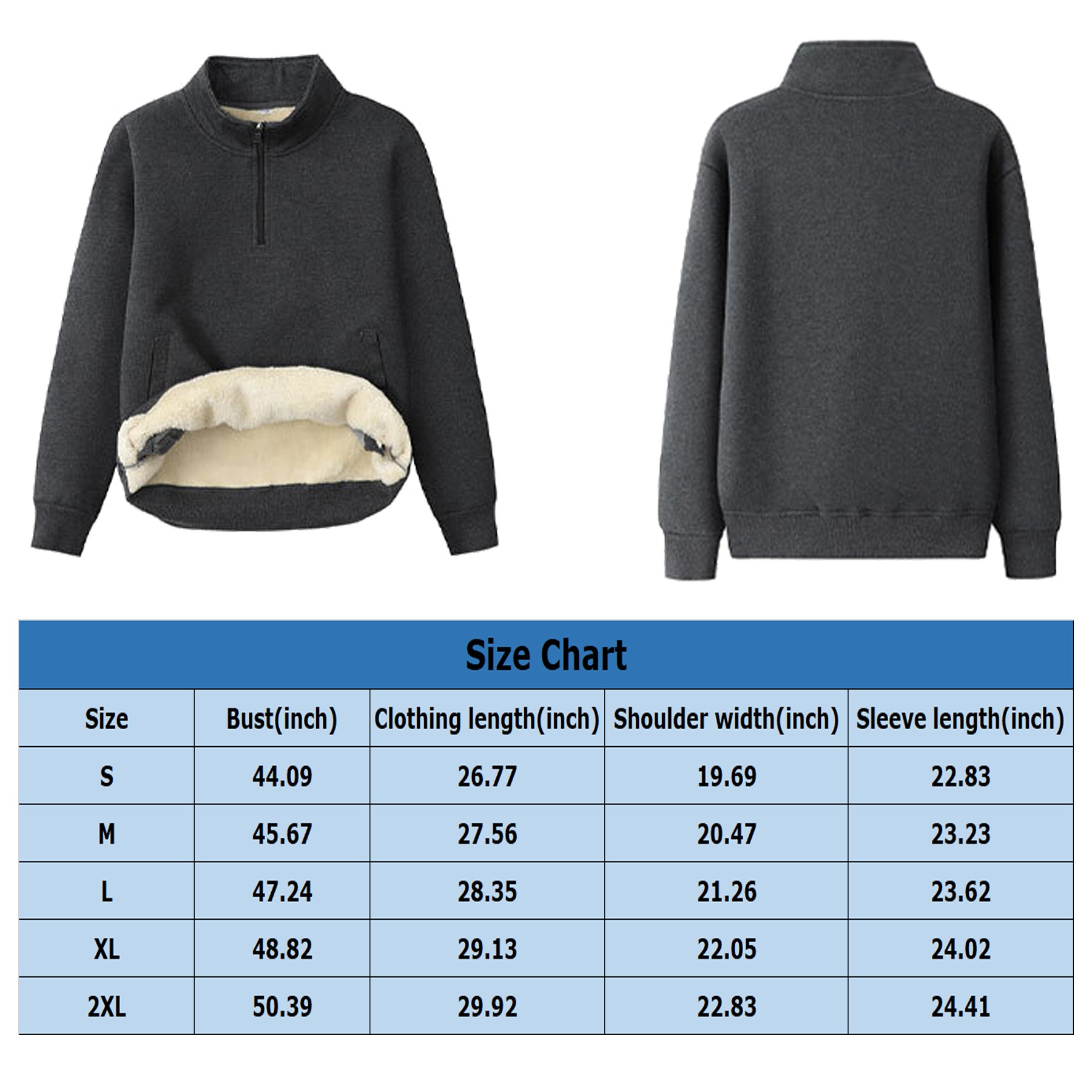 Fleece Standing Collar Sweater, custom hoodie or sweatshirt with logo imprint 2