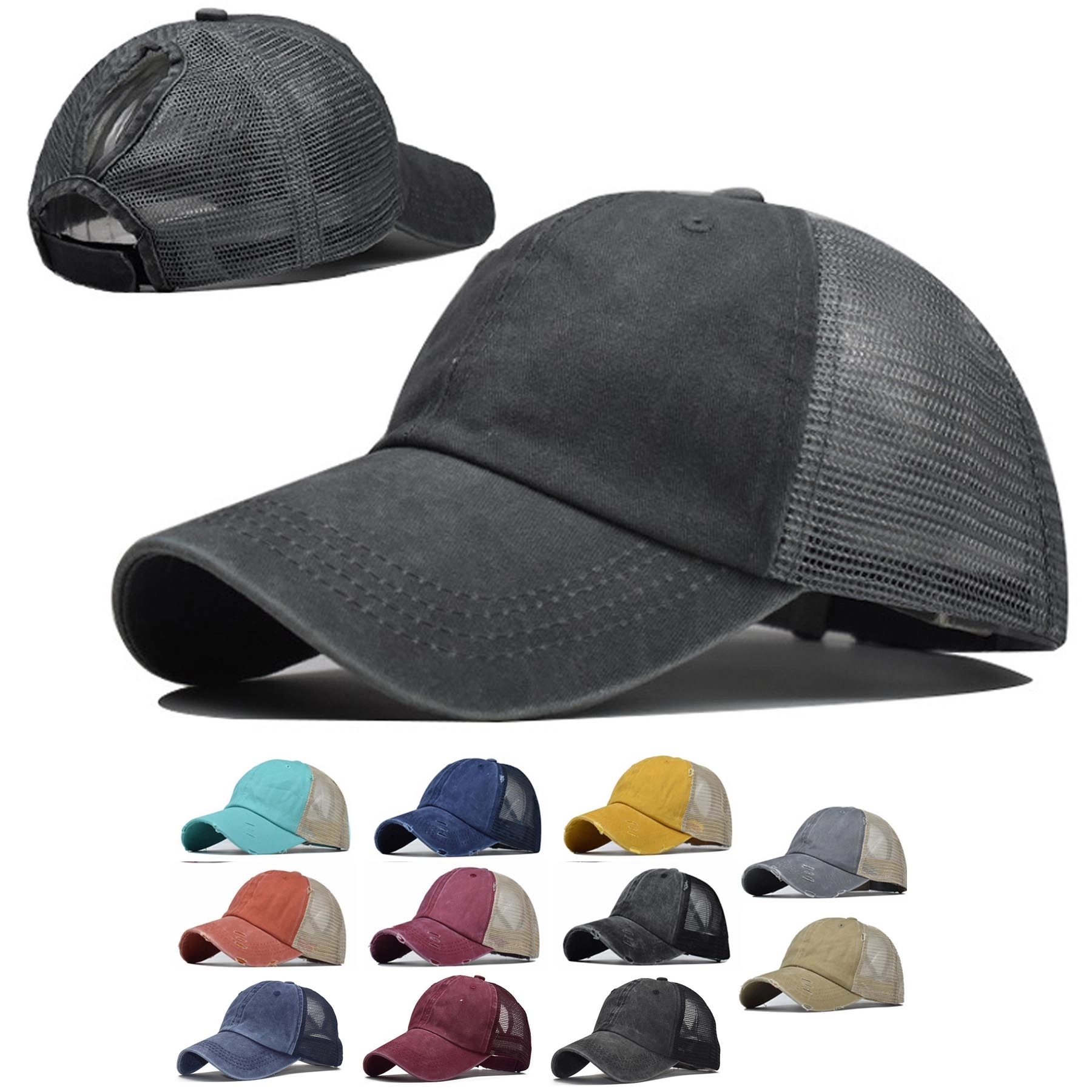 Washed Mesh Baseball Cap 3