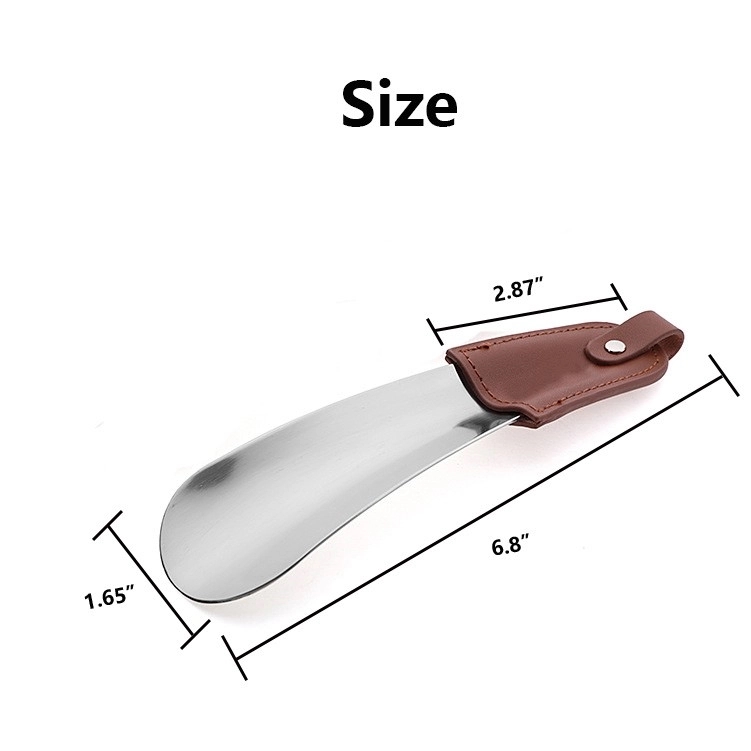 Stainless Steel Shoehorn Whit Leather Cover 3