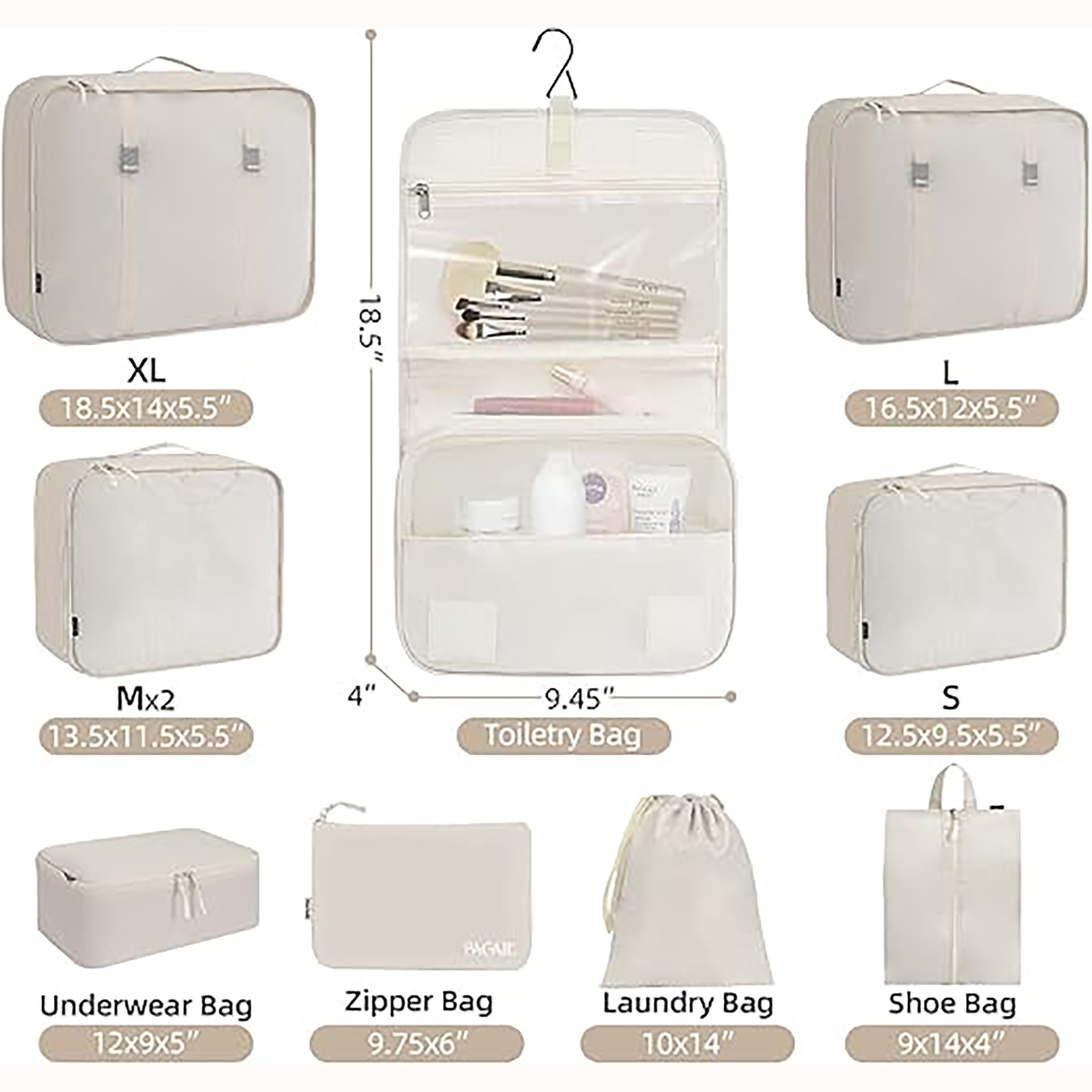 10 Set Packing Cubes 4