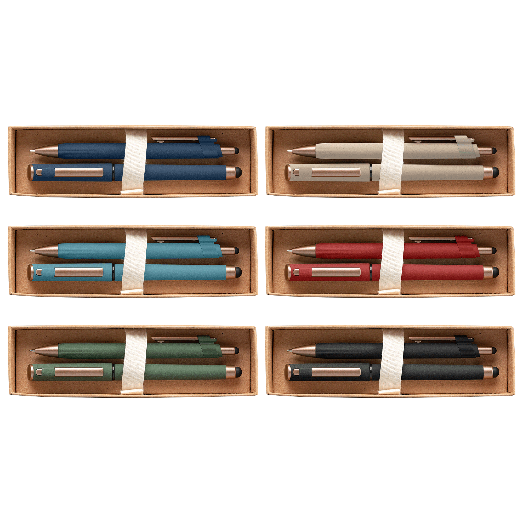 York Recycled Plastic Bronze Trim Pen Gift Set – Box Decorated 1