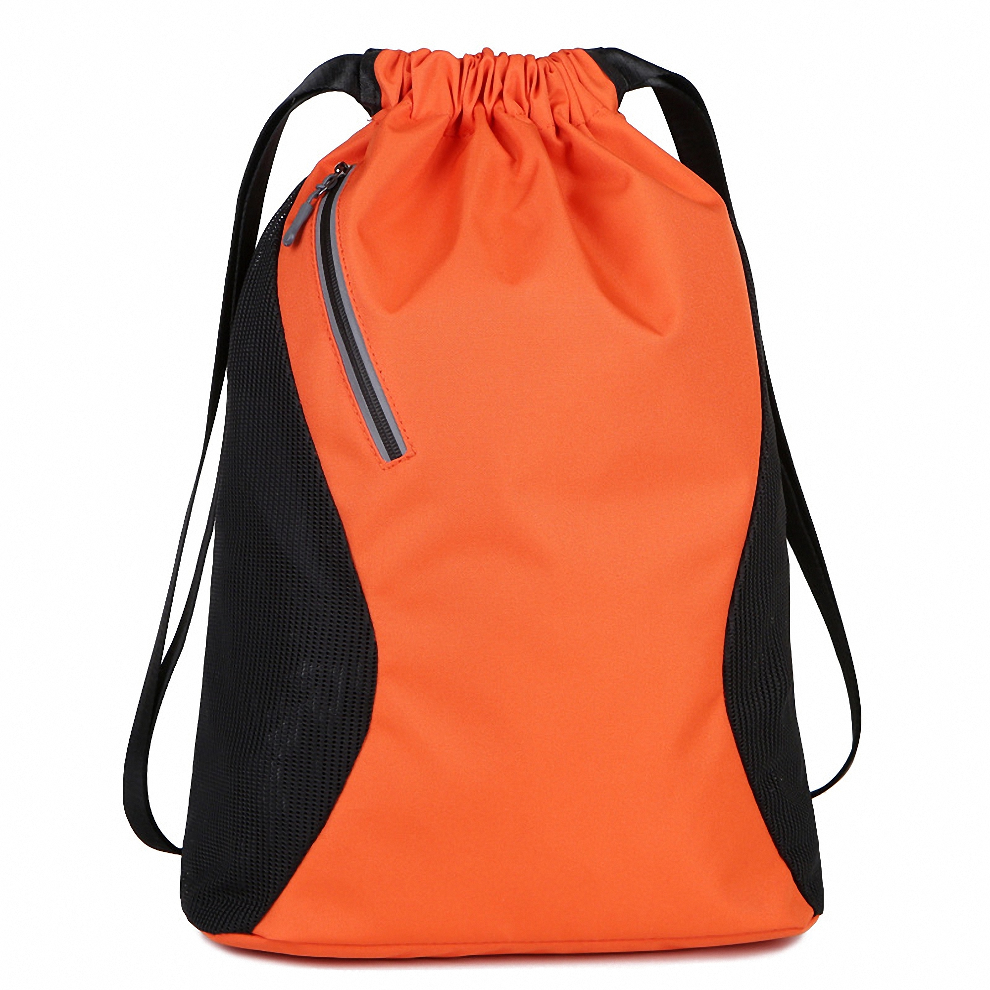 Drawstring Backpack with Front Zipper Pocket 1