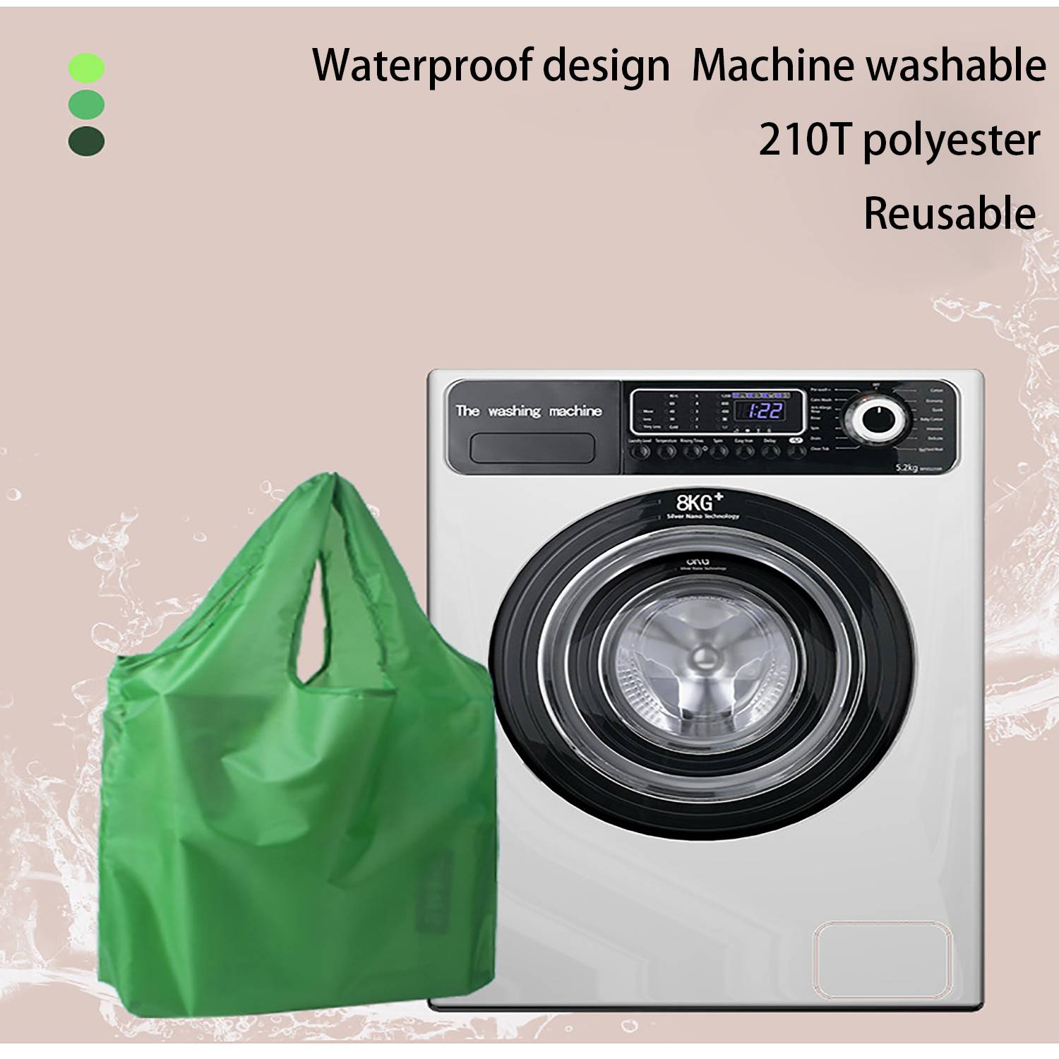 Reusable Polyester Shopping Tote Bag w/ Handle 8