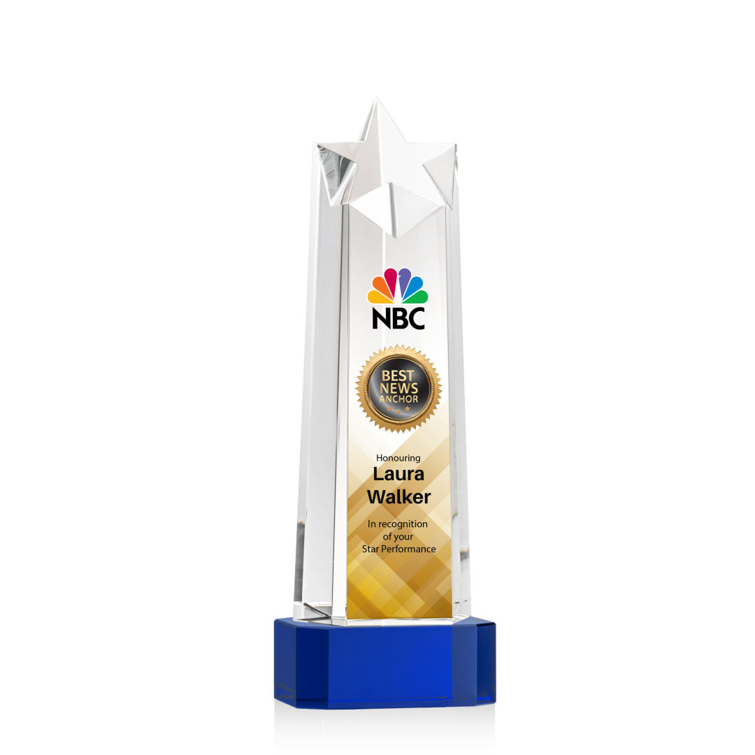 Delaware Star VividPrint™ Award on Base - Blue 6