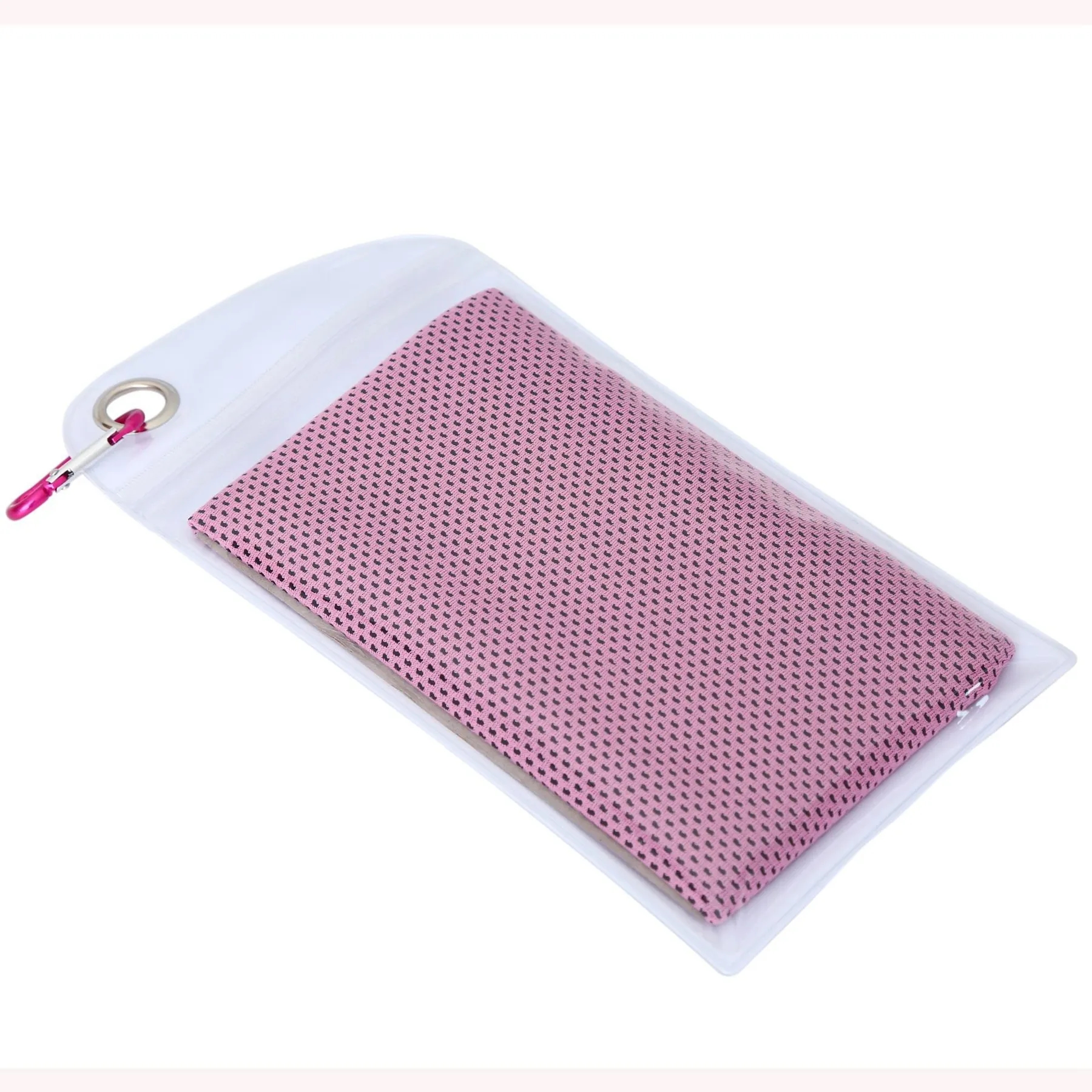 Cooling Towel with Zip Pocket and Carabiner, custom towel with logo imprint 9