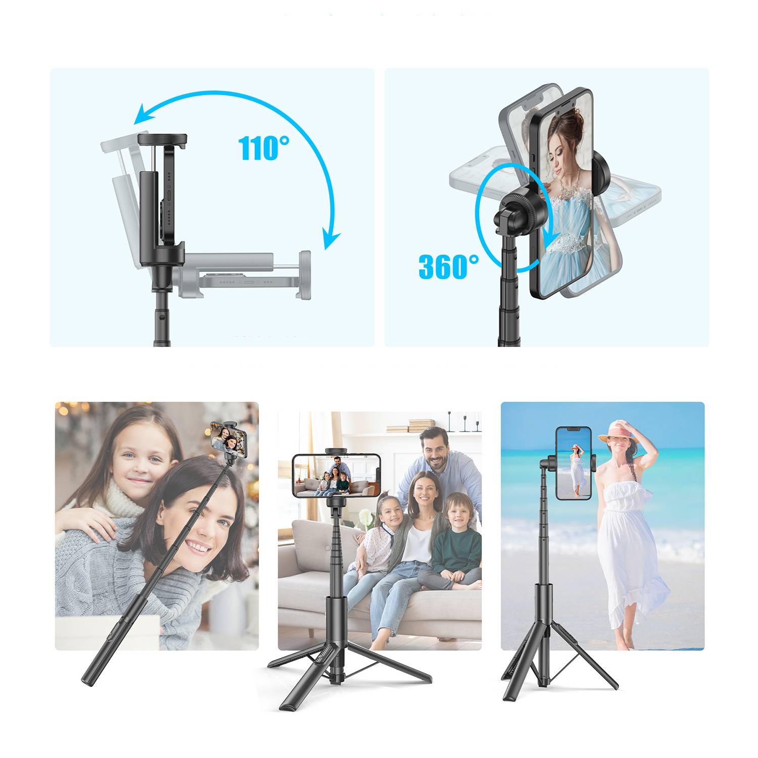 Bluetooth selfie stick for mobile phones 3