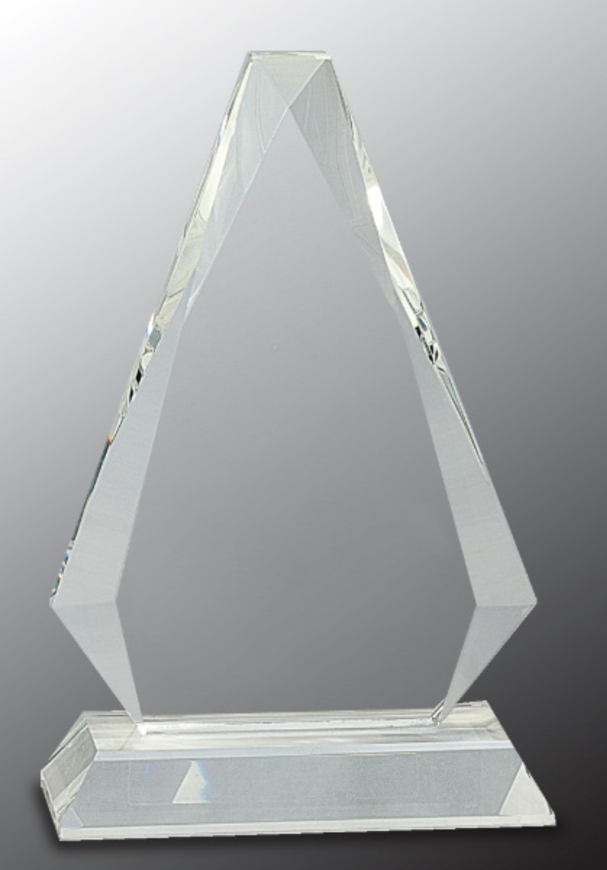 8" Clear Crystal Triangle Award on Clear Pedestal Base 3