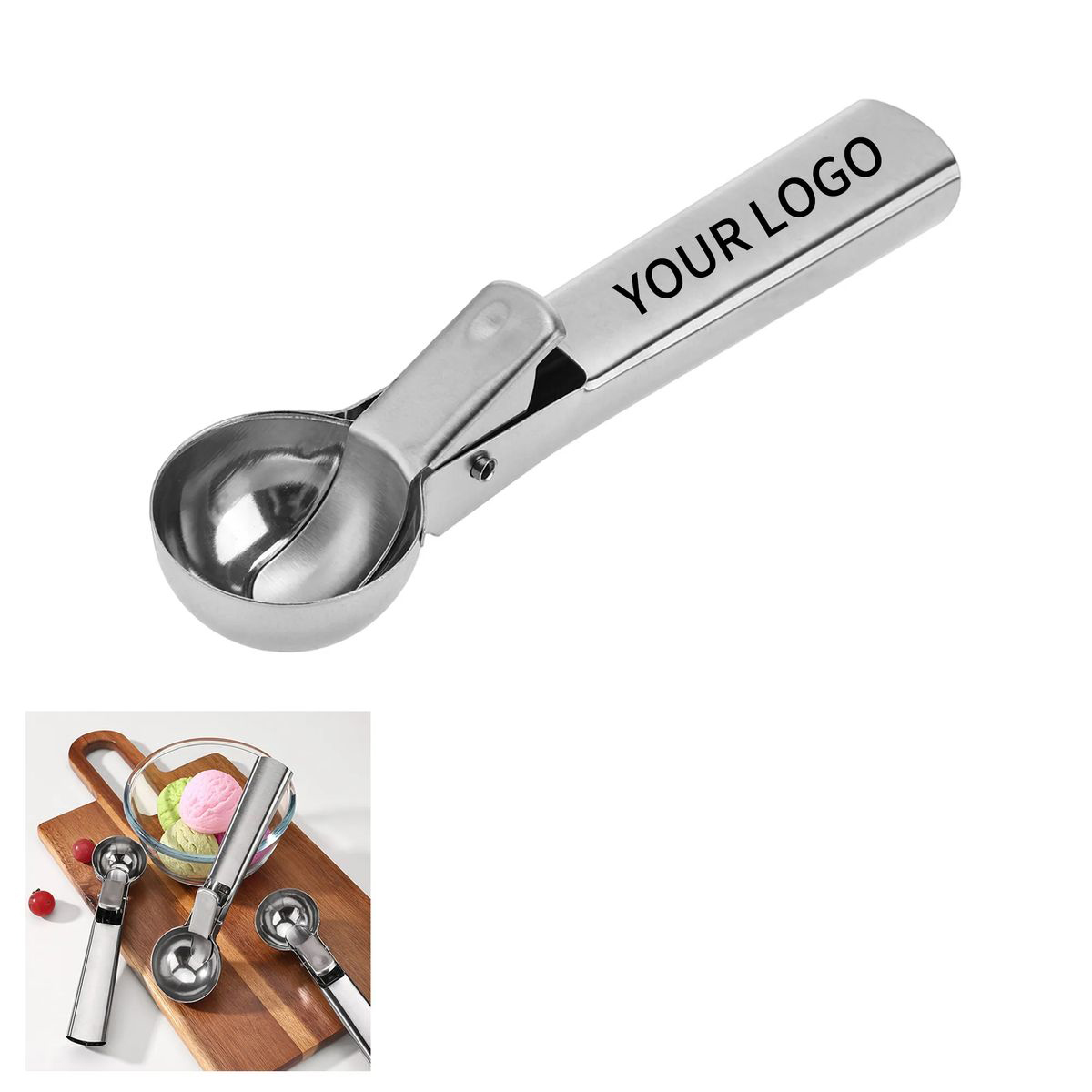 Stainless Steel Ice Cream Scoop with Deep Bowl 2