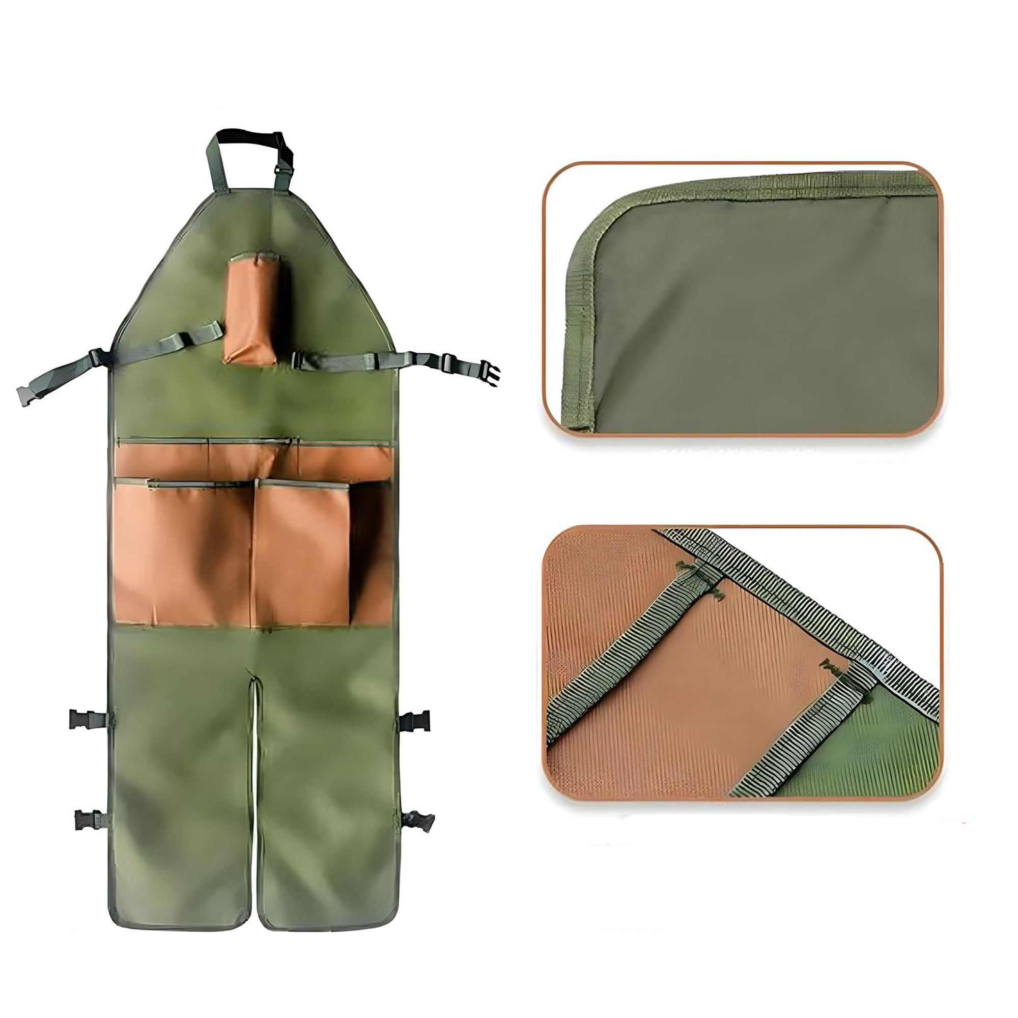 Durable Oxford Fabric Gardening Apron with Extended Coverage and Multiple Pockets 5