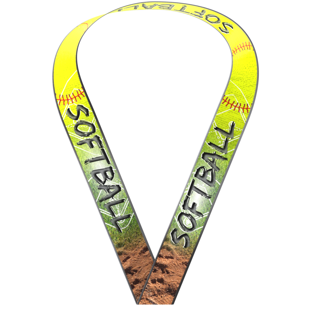 1-1/2" x 34" Sublimated Softball Sewn Through Neckband 2
