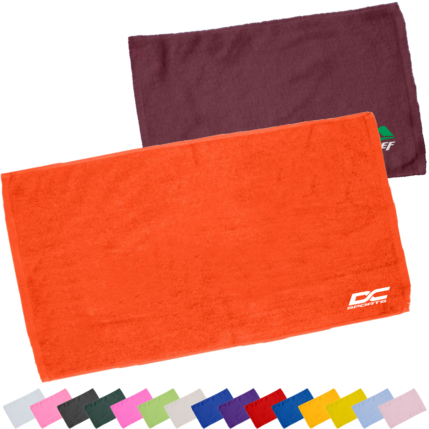 Luxurious 100% Cotton Velour Sports Towel USA Decorated (11" x 18") 1