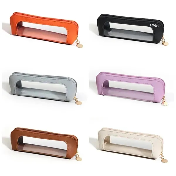PU Leather Transparent Pencil Case 9