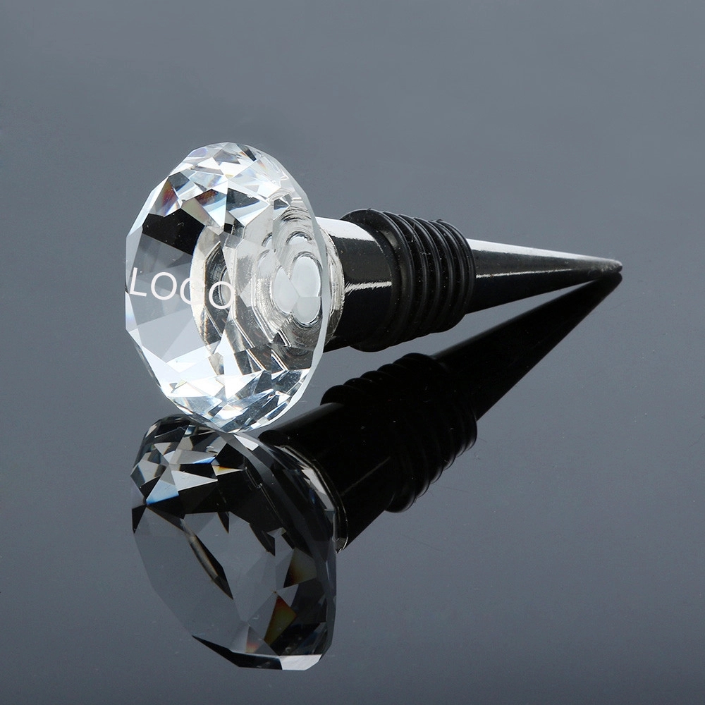 GLASS CRYSTAL WINE BOTTLE STOPPER - DIAMOND SHAPE 2
