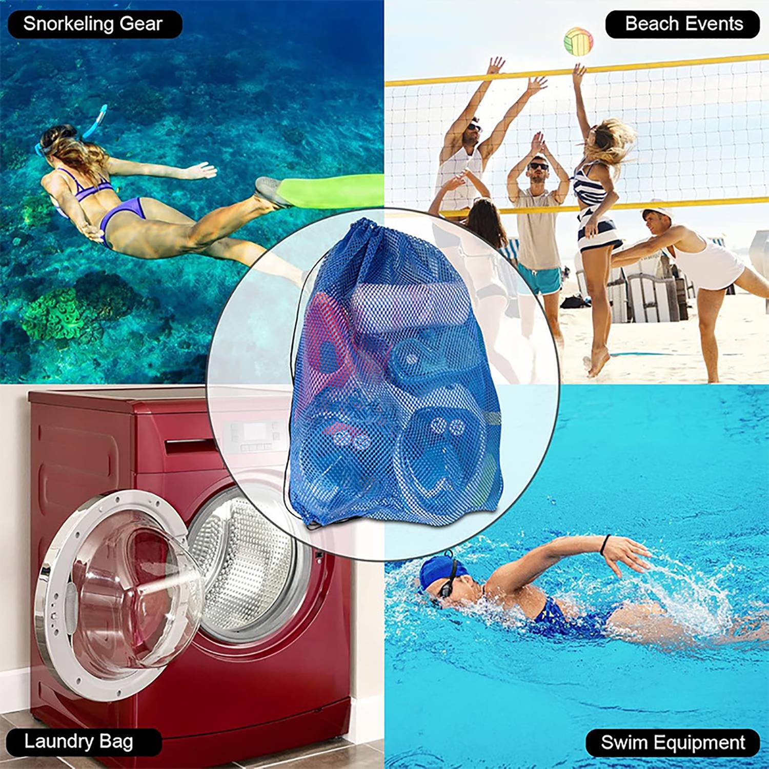Large Capacity Mesh Storage Bag For Snorkeling Gear 5