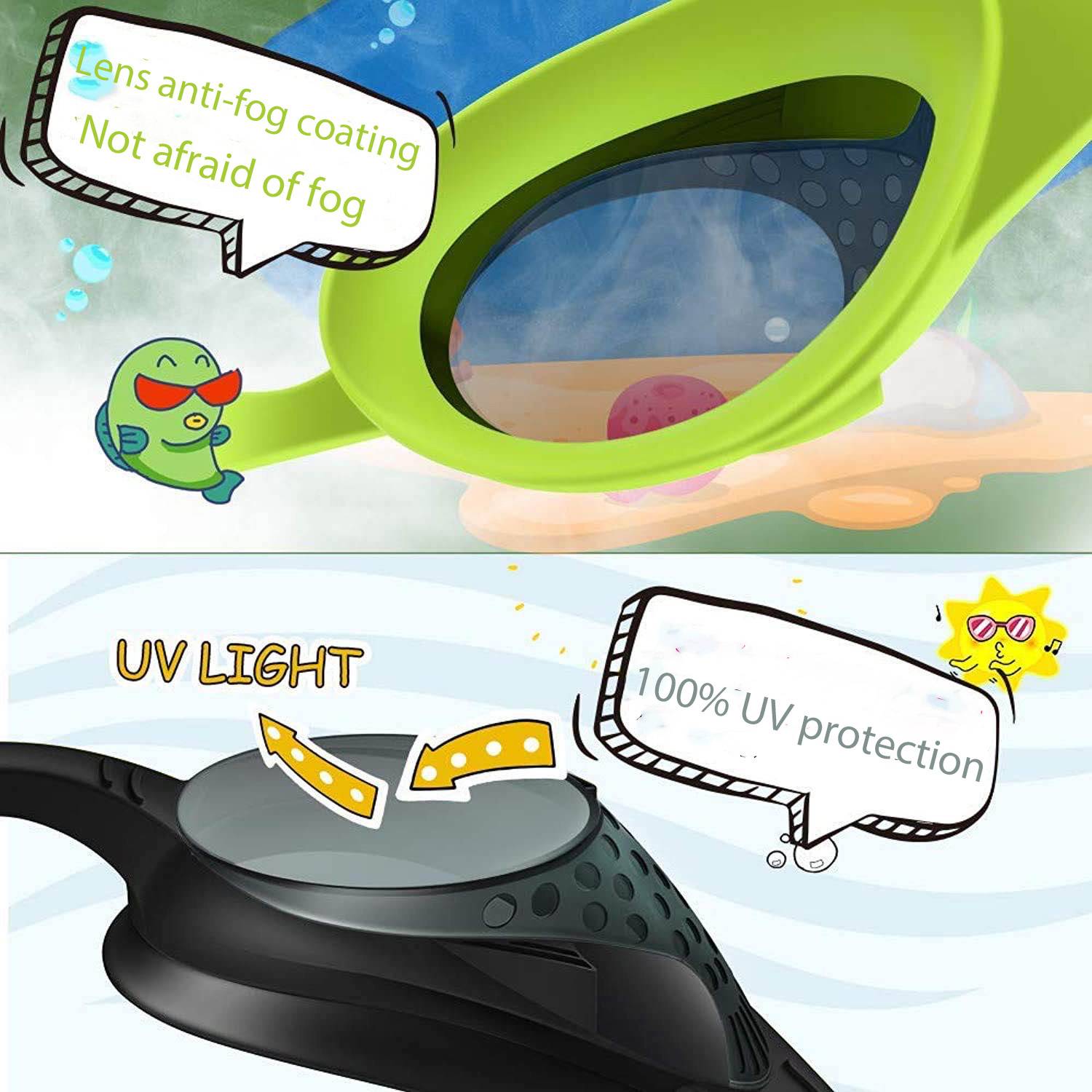 Kids Anti-Fog Swim Goggles – Waterproof & UV Protection 14
