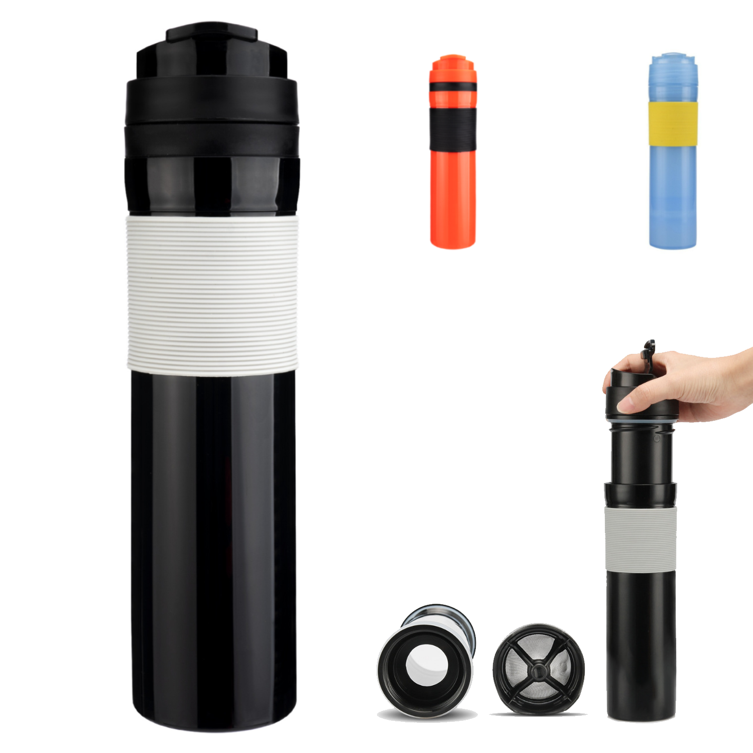 12oz Portable French Press Coffee Maker Bottle 3